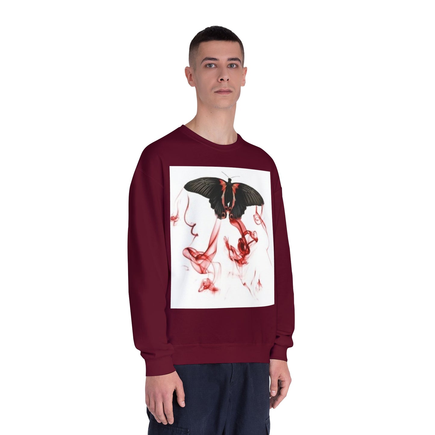 Unisex Crewneck Sweatshirt with Artistic Butterfly Design – Perfect for Fall Style & Gifts