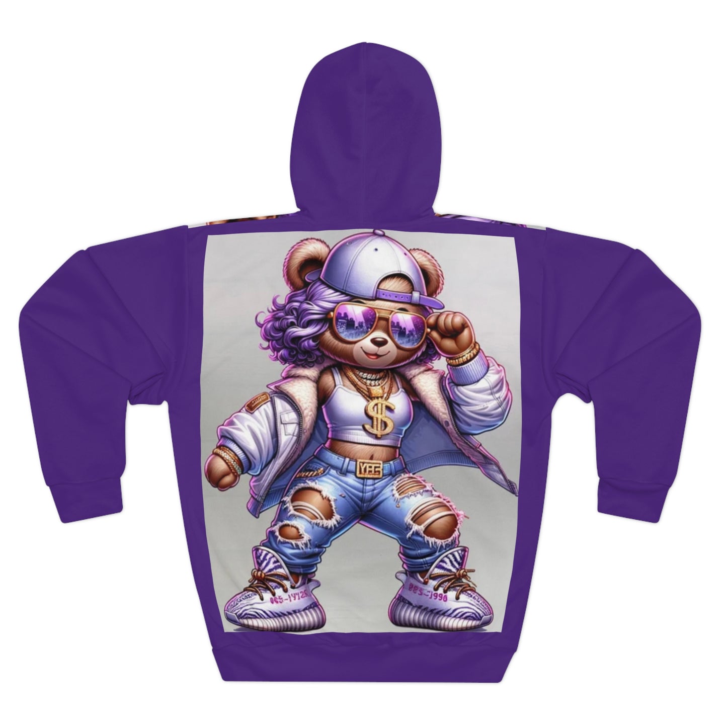Trendy Grafitti Style Unisex Pullover Hoodie with Dollar Sign Design