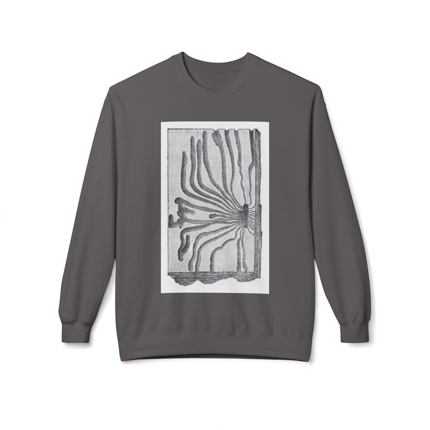 Artistic Midweight Fleece Crewneck Sweatshirt - Unique Abstract Design