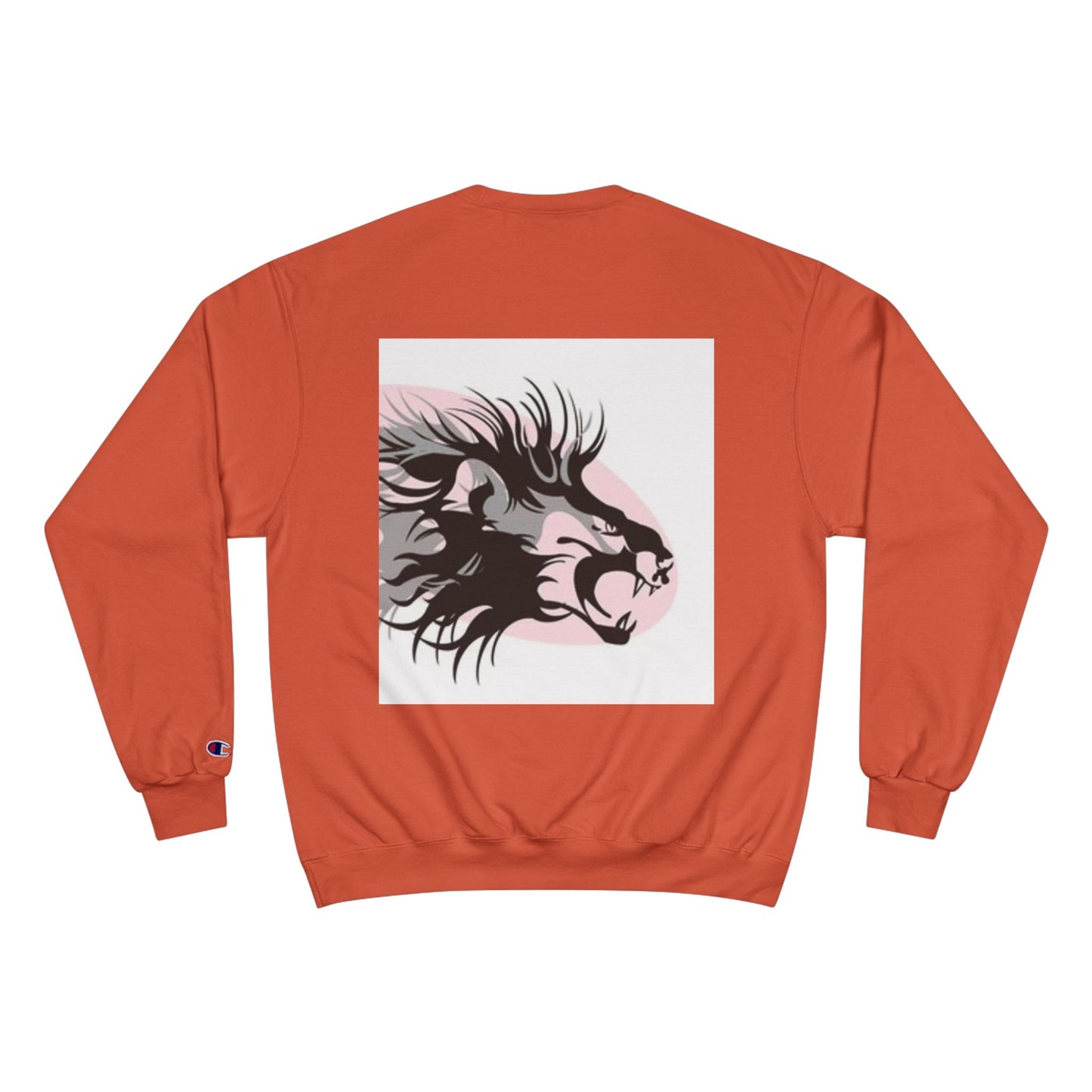 Fierce Lion Champion Sweatshirt - Bold Graphic, Unisex Casualwear