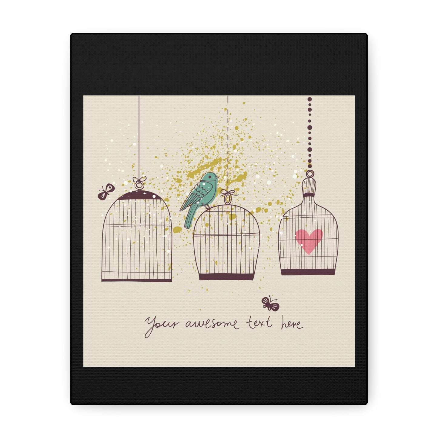 Whimsical Birdcage Canvas Wall Art - Personalized Home Decor