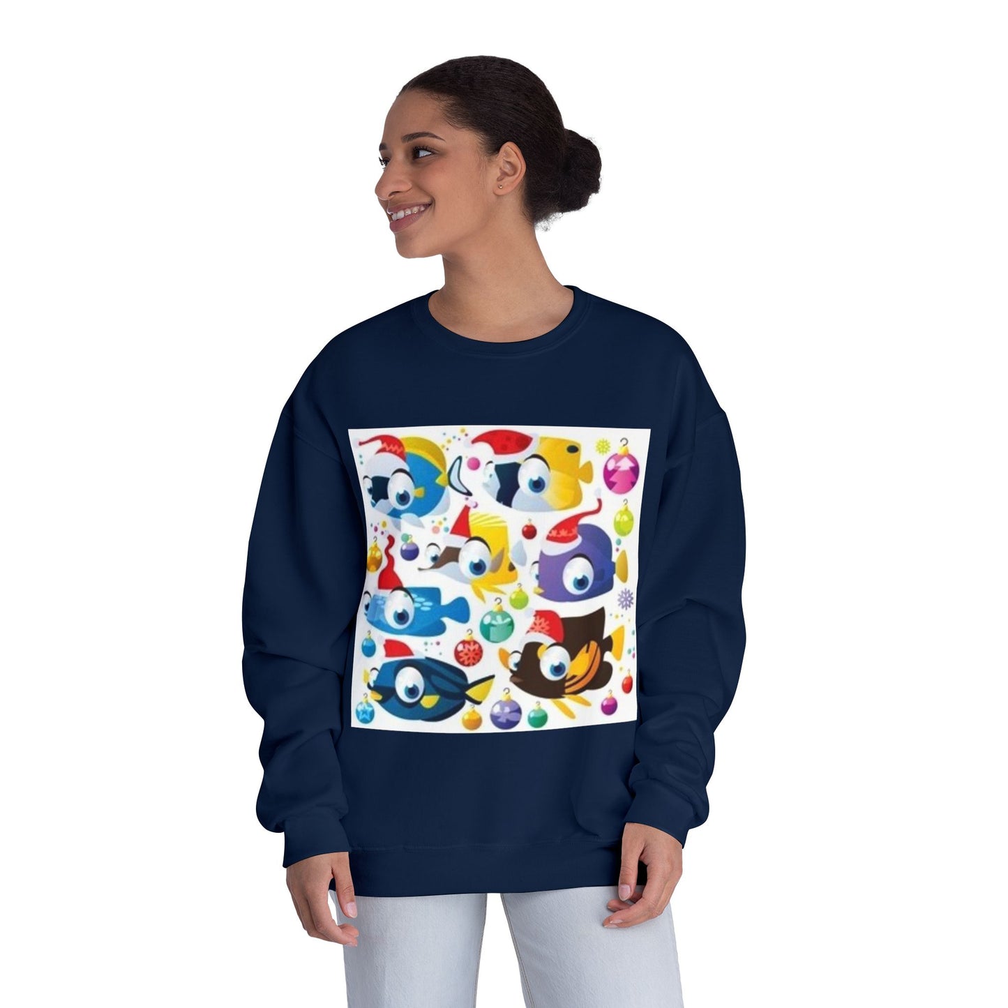 Whimsical Colorful Crewneck Sweatshirt – Fun Cartoon Design