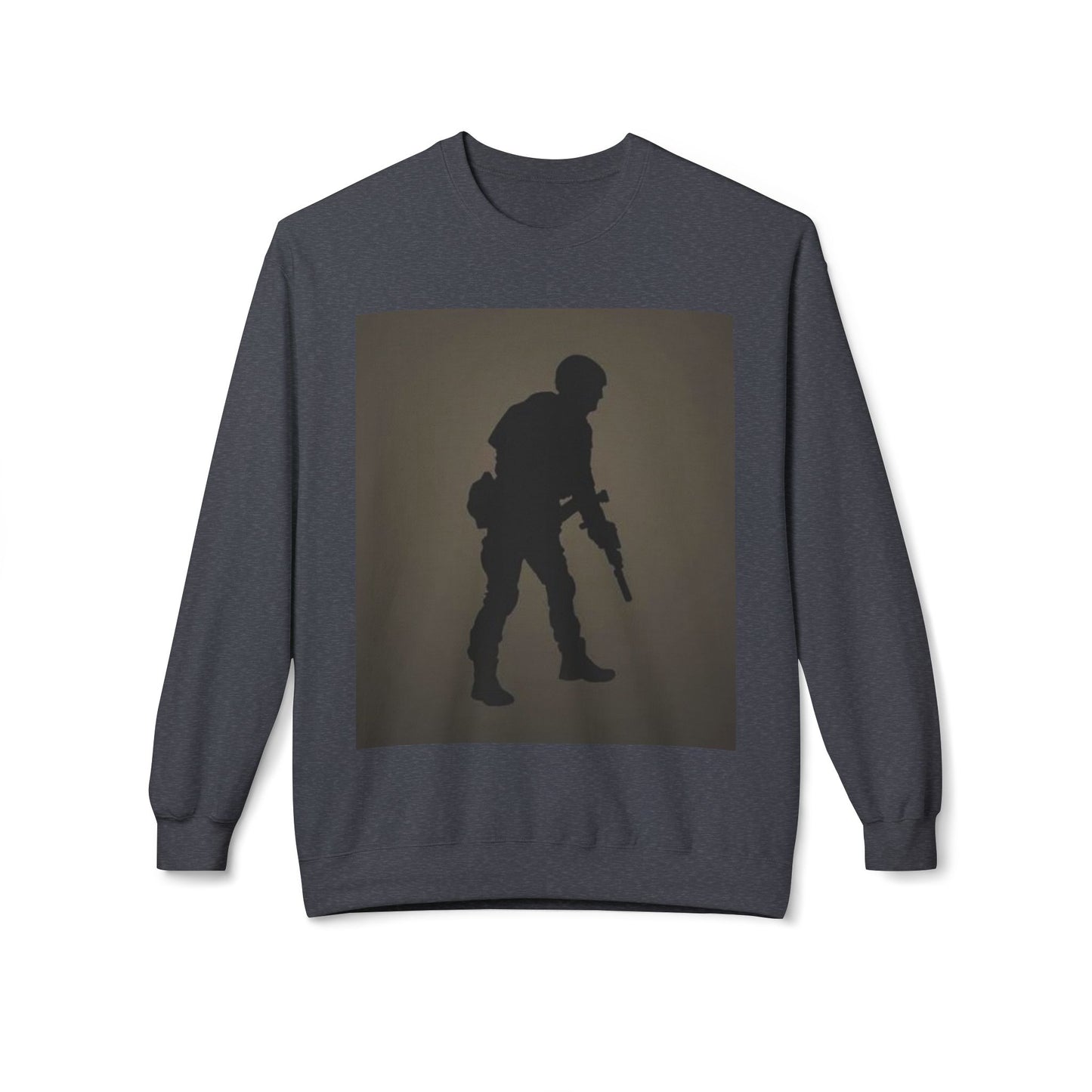 Military Silhouette Crewneck Sweatshirt - Unisex Midweight Fleece