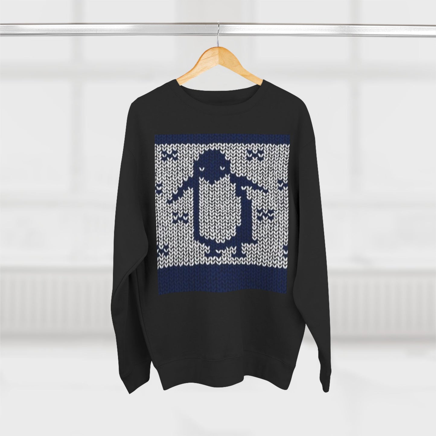 Cozy Penguin Knit Design Unisex Crewneck Sweatshirt