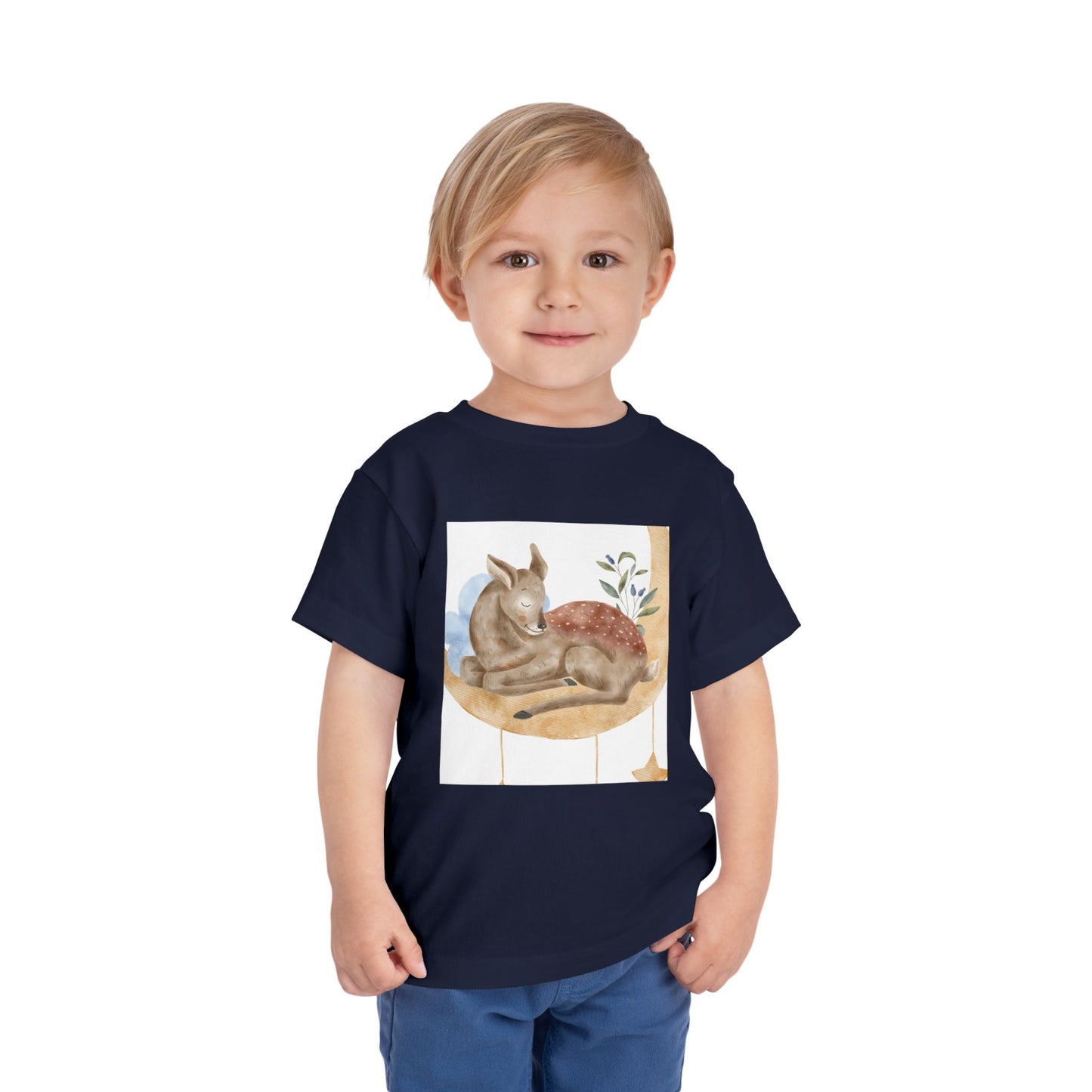 Whimsical Fawn Toddler Tee - Cute Short Sleeve Shirt for Kids
