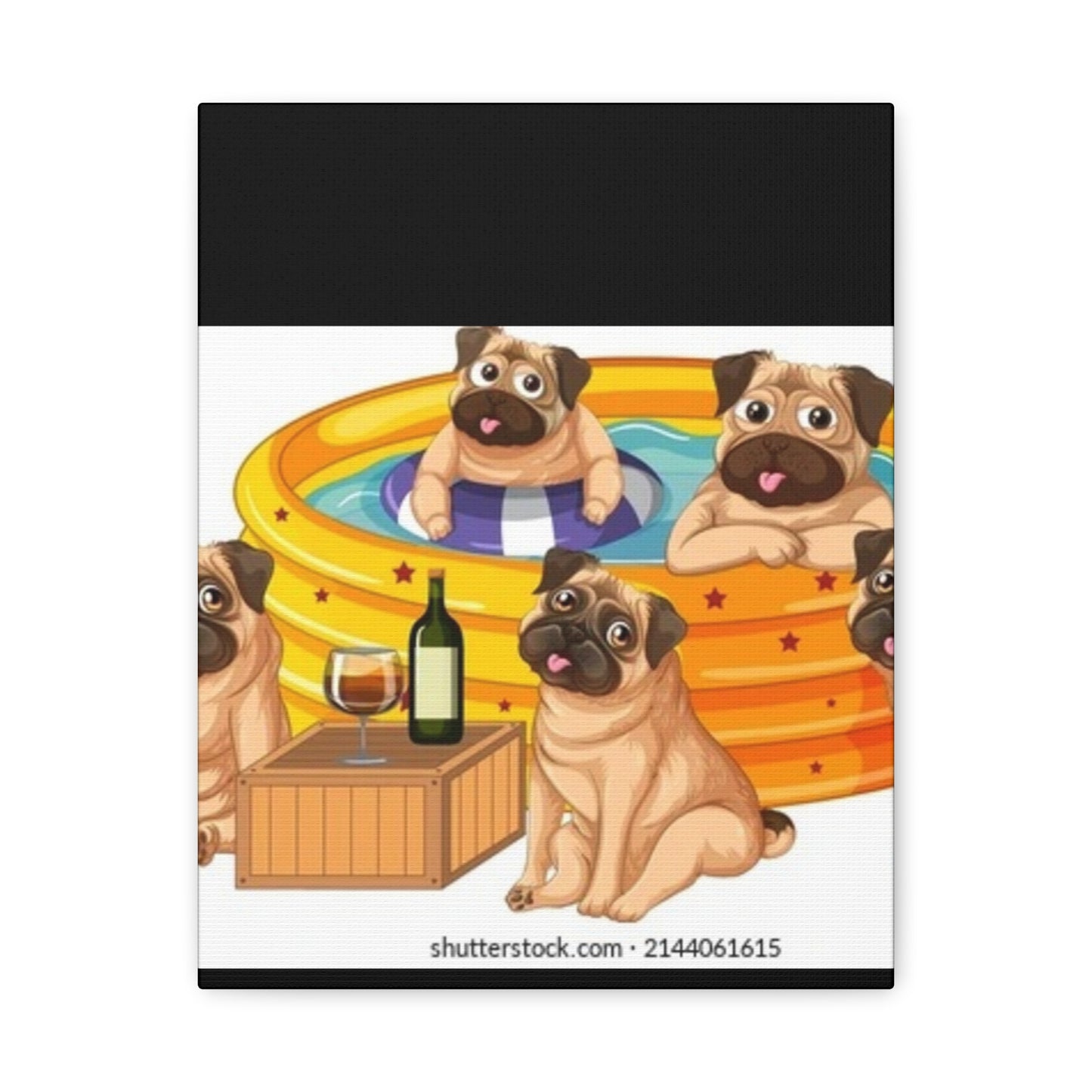 Pug Pool Party Canvas Art - Fun Pet Decor