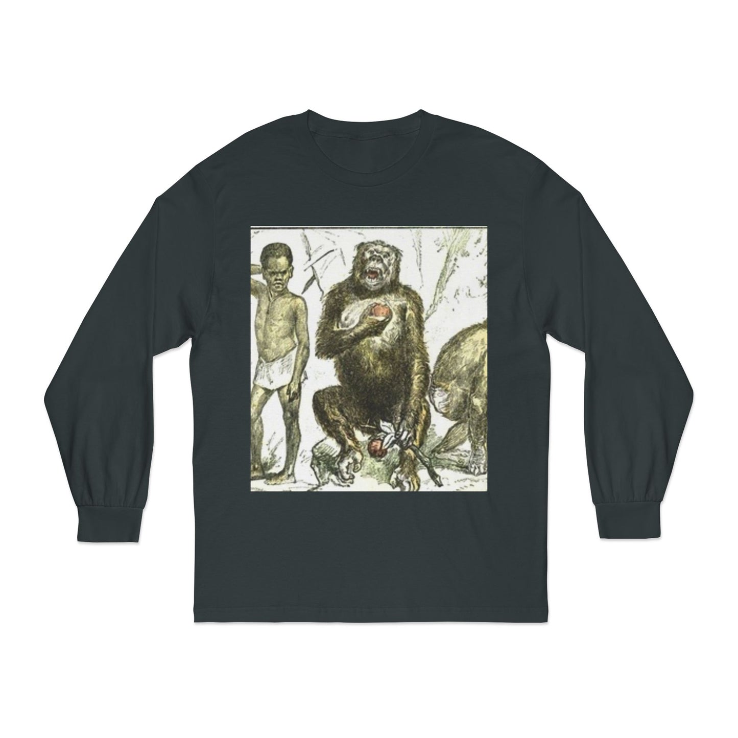 Artistic Long Sleeve T-Shirt - Unique Vintage Animal Illustration