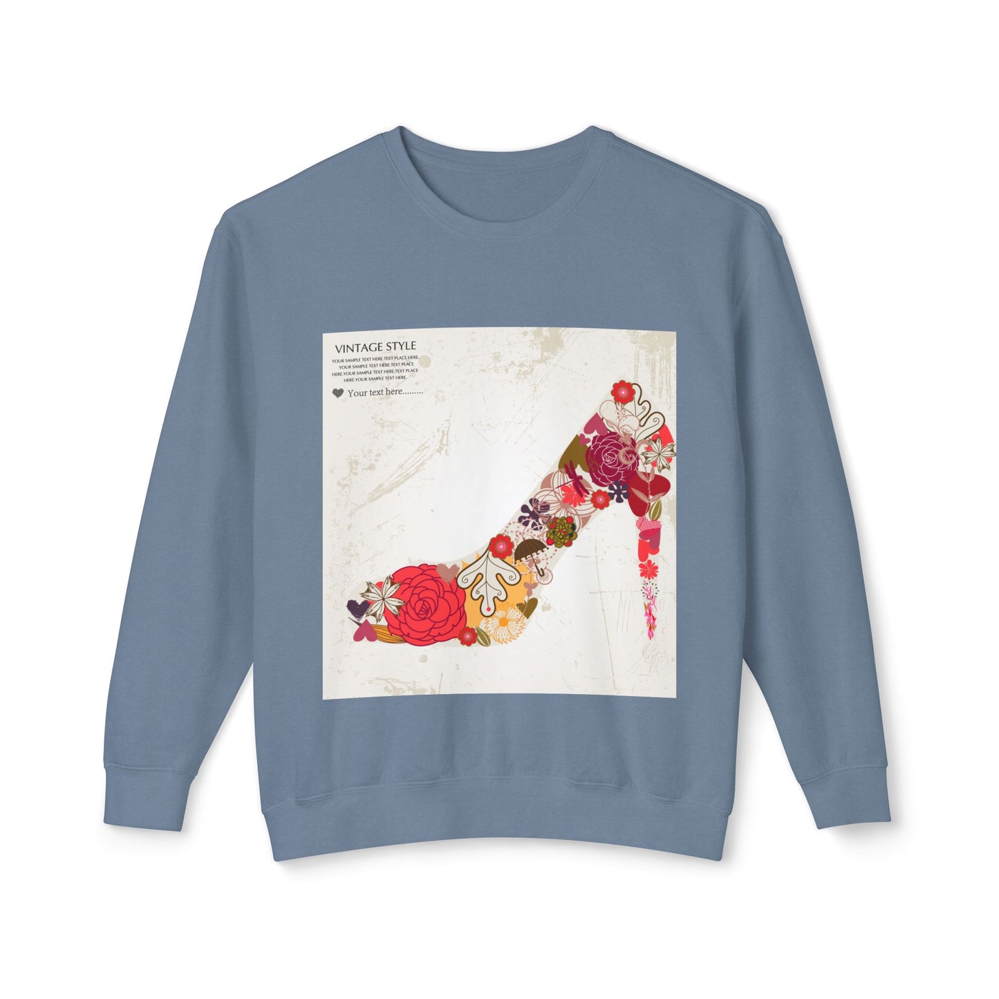 Vintage Floral High Heel Unisex Crewneck Sweatshirt | Stylish & Comfortable