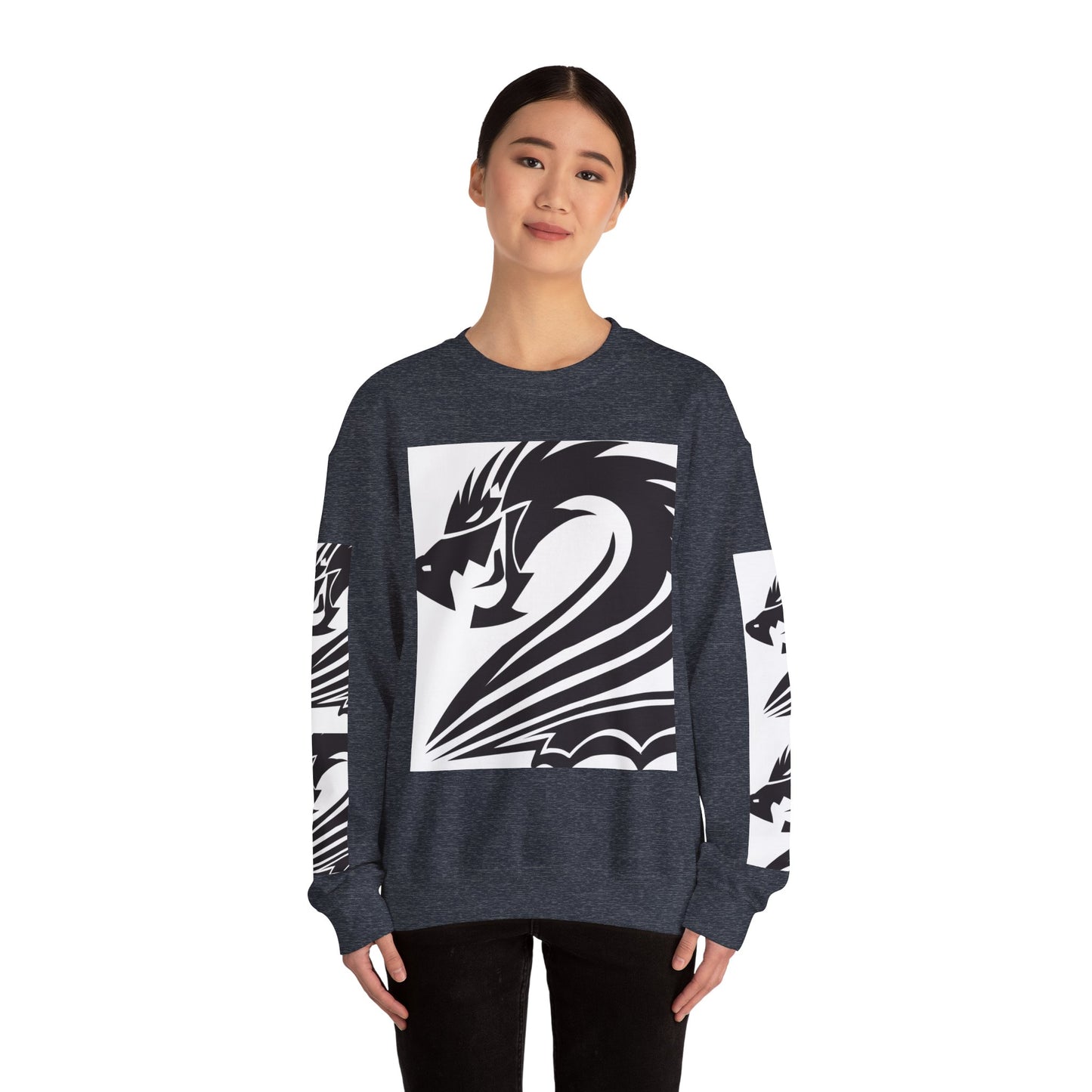Dragon Graphic Unisex Heavy Blend Sweatshirt - Cozy and Stylish for Fantasy Enthusiasts