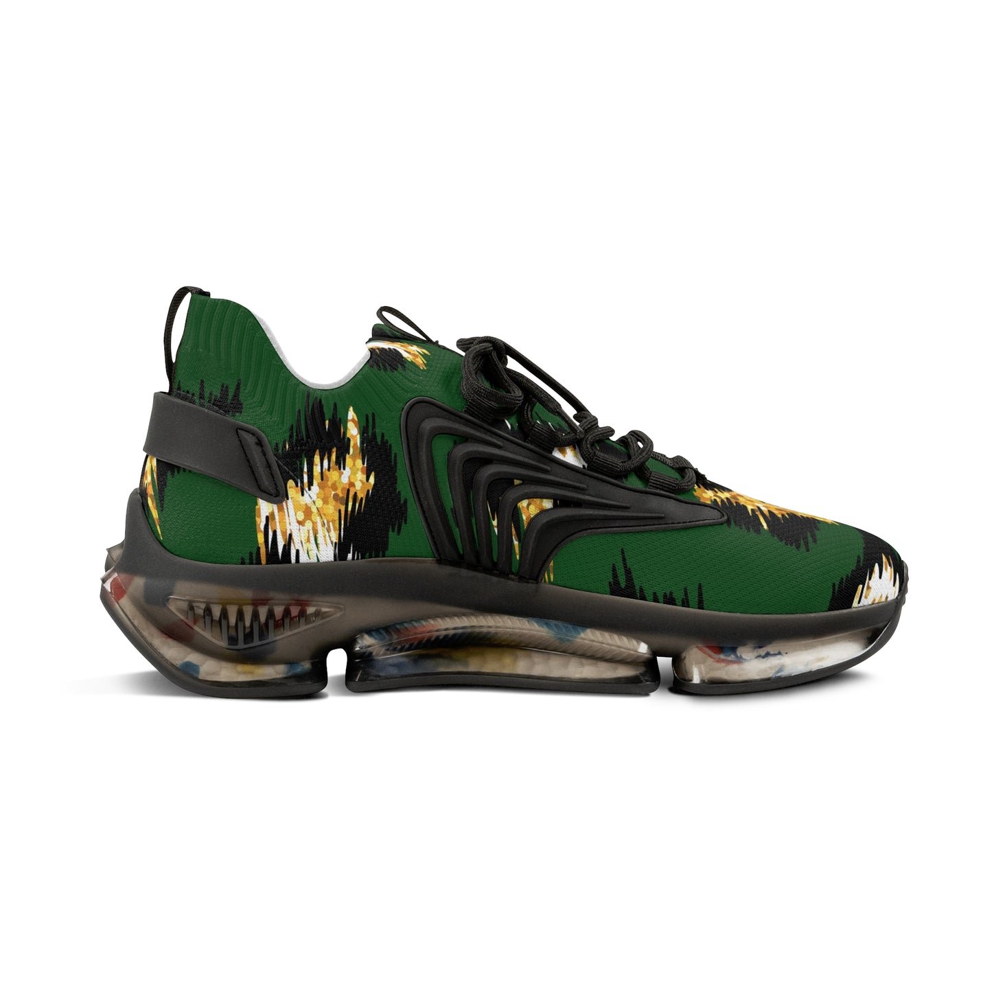 Men's Vibrant Mesh Sneakers with Abstract Print - Comfortable and Stylish Athletic Shoes
