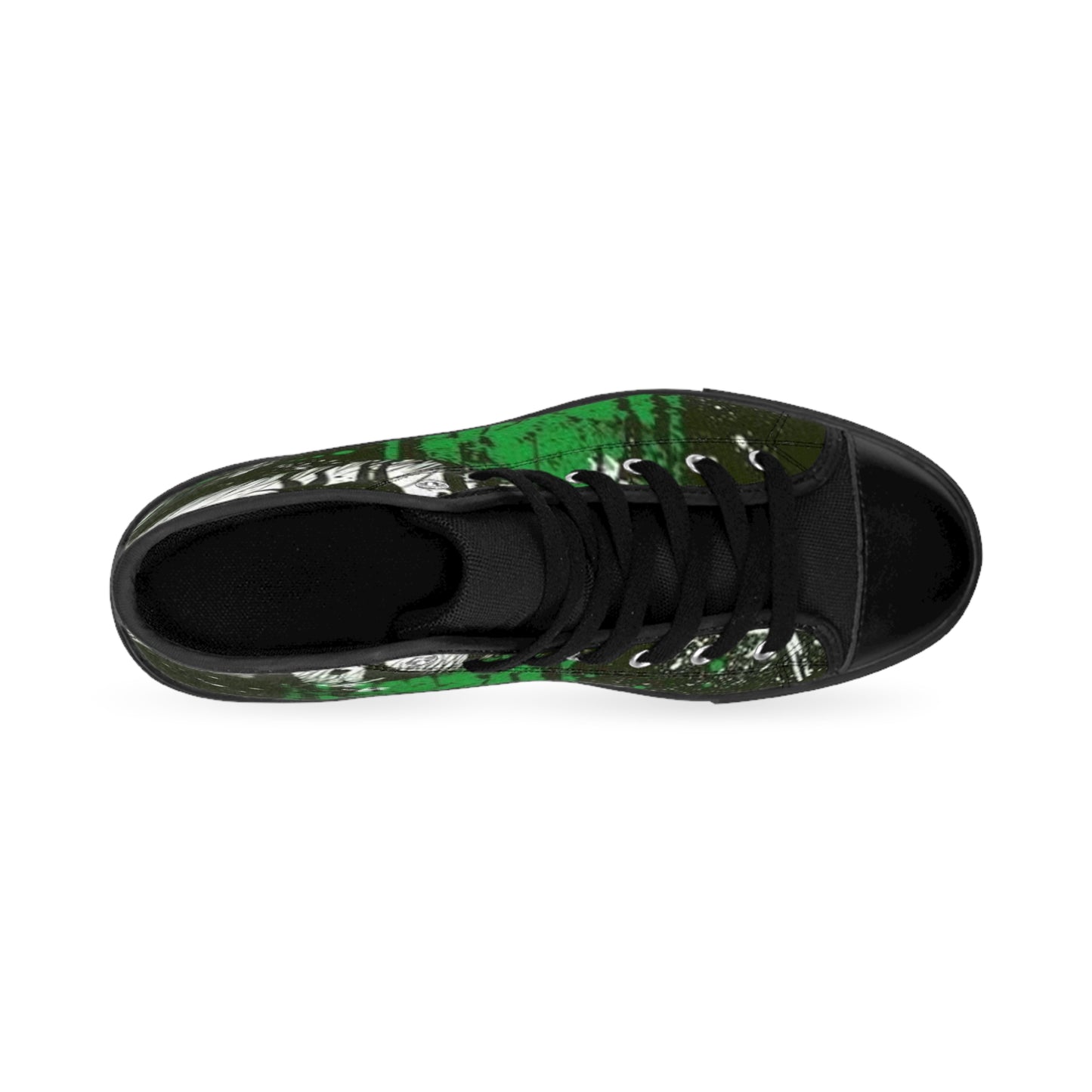 Men's Classic Sneakers - Green Abstract Art High Tops