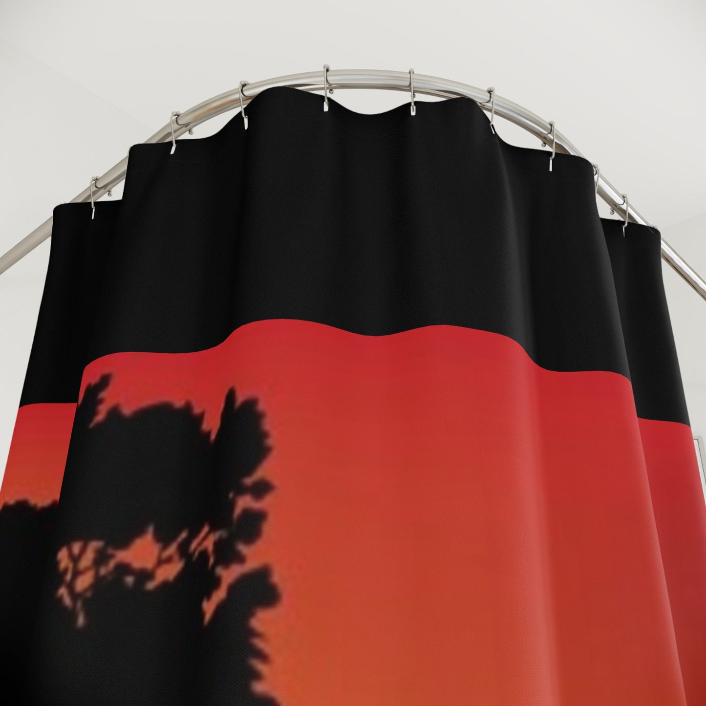 Sunset Silhouette Shower Curtain - Nature-Inspired Decor for Your Bathroom