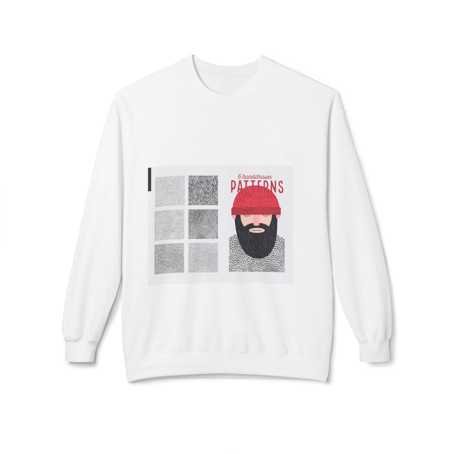 Beard Patterns Unisex Fleece Crewneck Sweatshirt - Cozy & Stylish