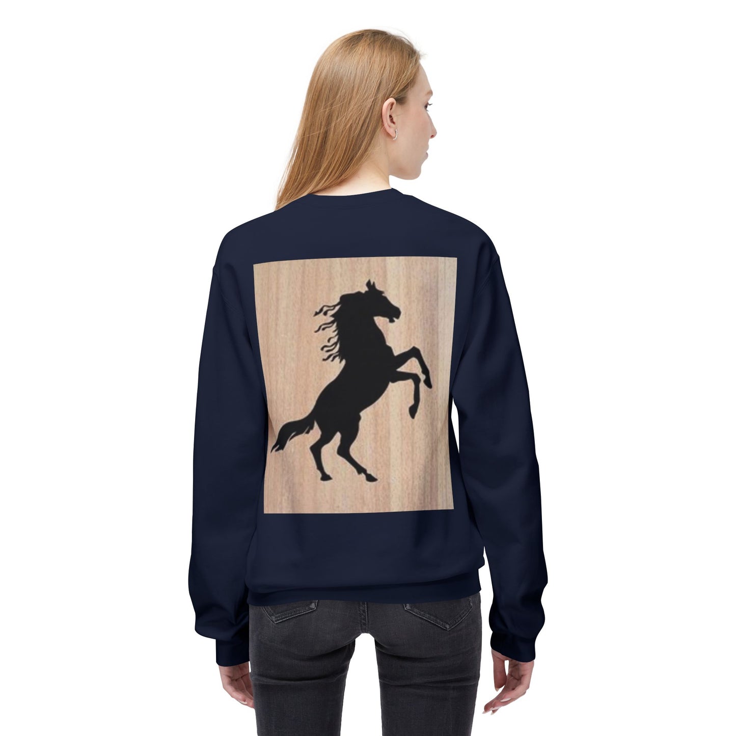 Equestrian Silhouette Fleece Sweatshirt - Perfect for Horse Lovers