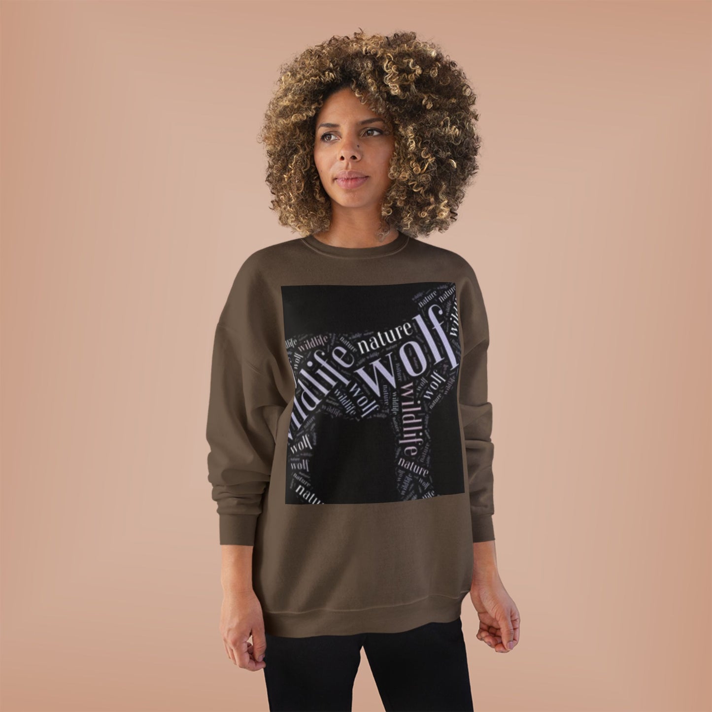 Unisex Eco-Friendly Wolf Graphic Crewneck Sweatshirt - Nature Lover Gift