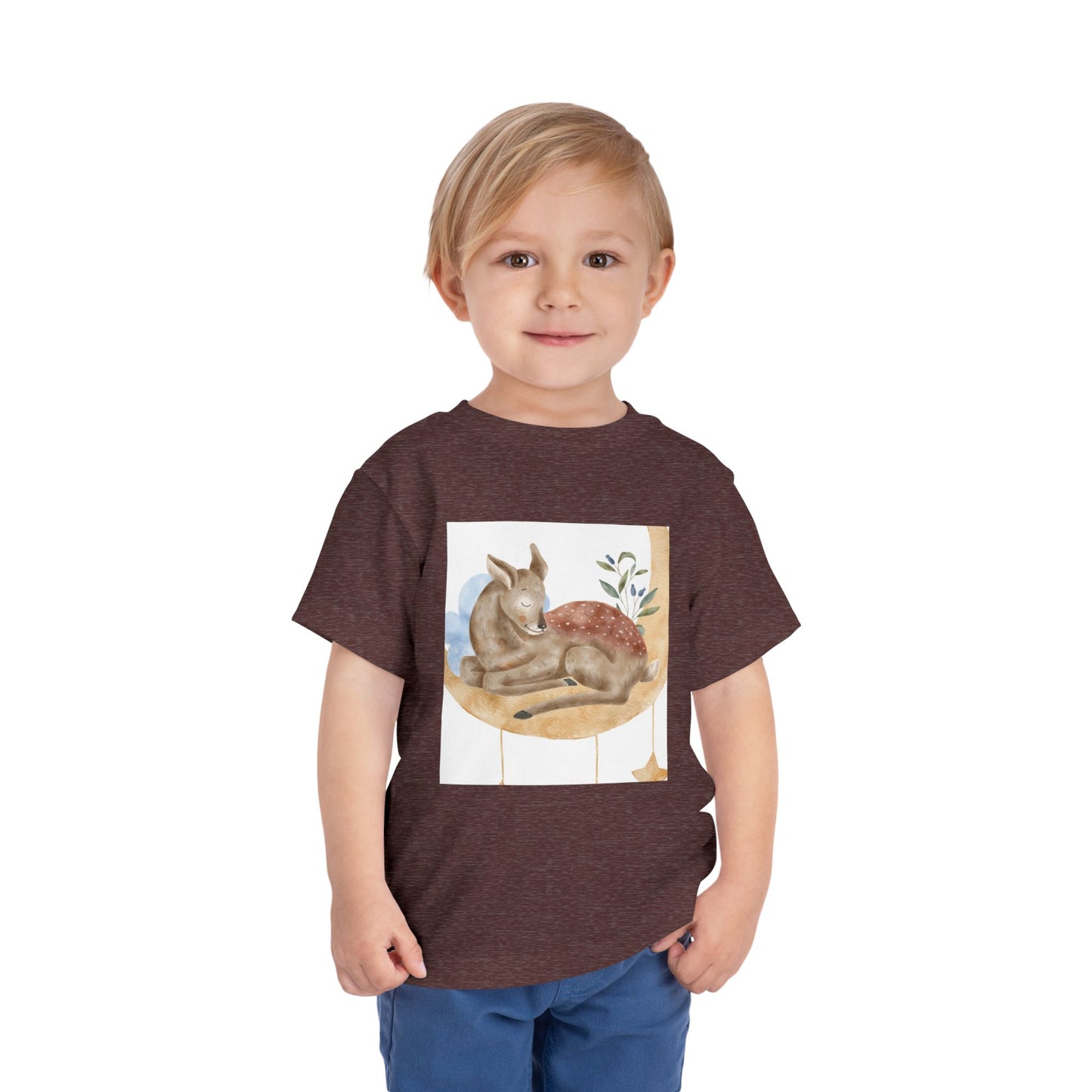 Whimsical Fawn Toddler Tee - Cute Short Sleeve Shirt for Kids
