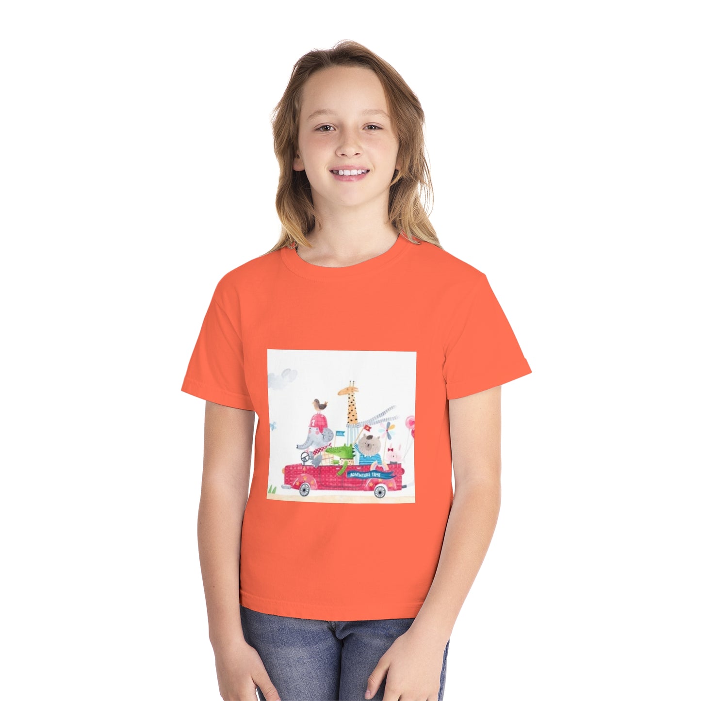 Fun Animal Adventure Youth Midweight Tee - Colorful Kids Tee for Playtime