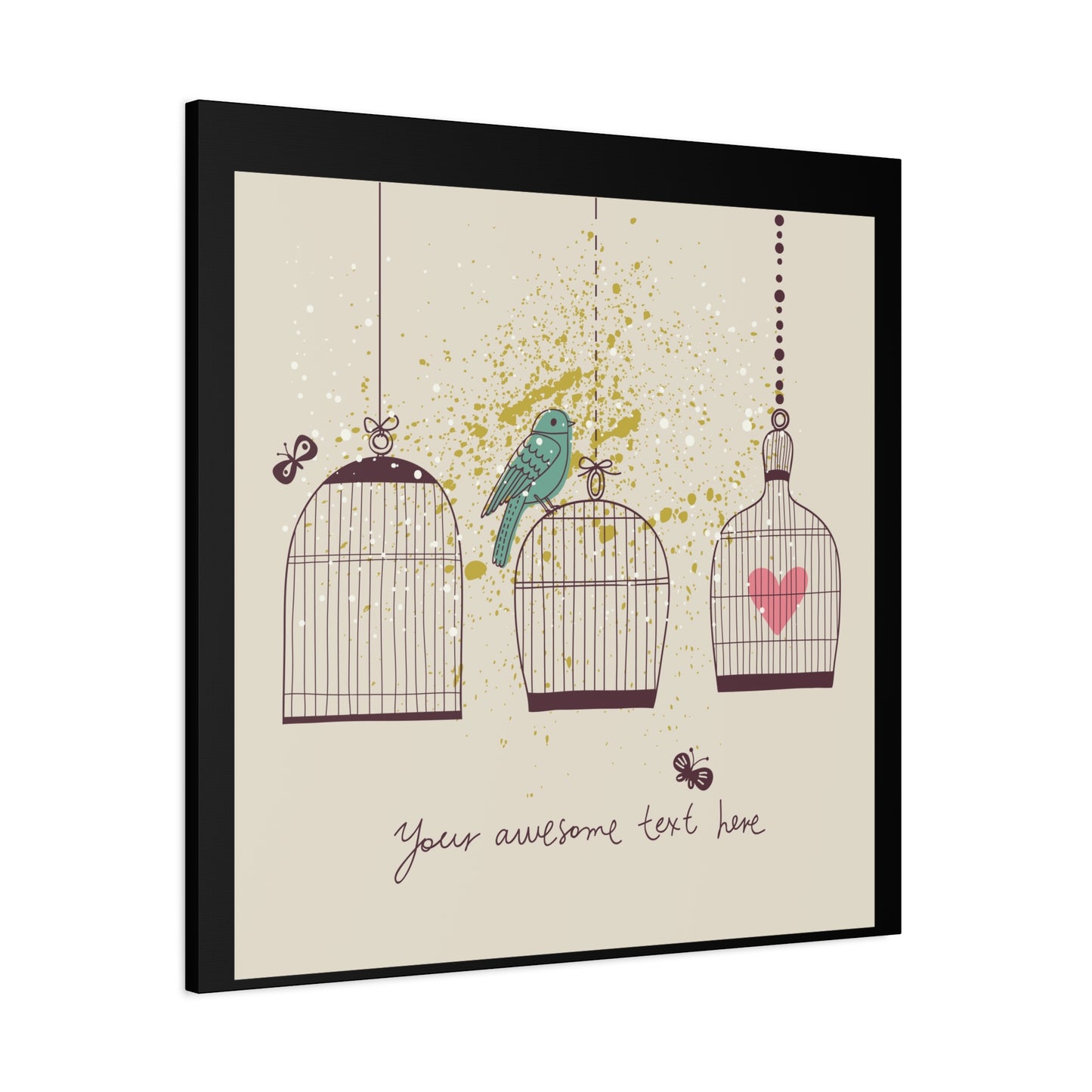 Whimsical Birdcage Canvas Wall Art - Personalized Home Decor