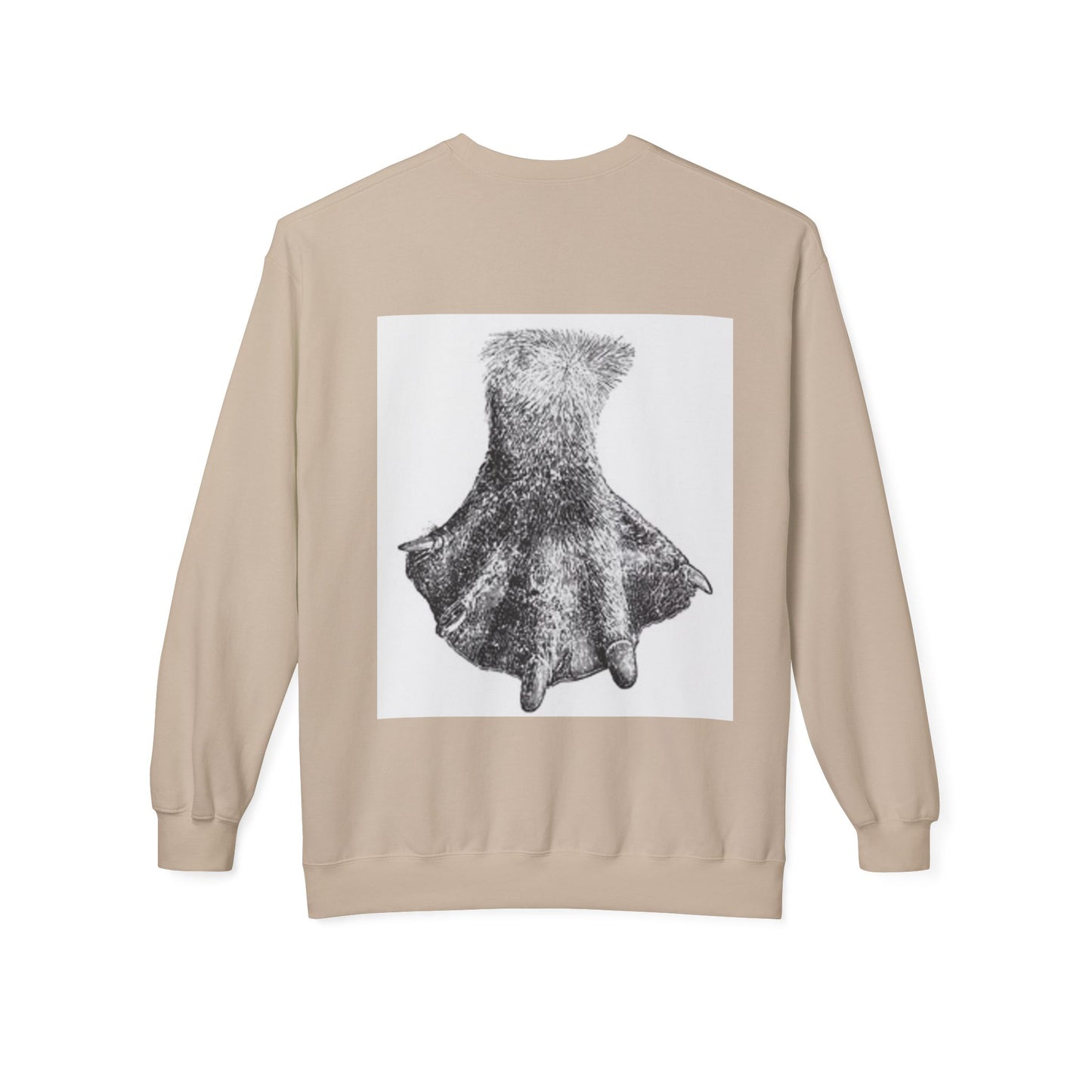 Artistic Fleece Crewneck Sweatshirt with Unique Dress Design