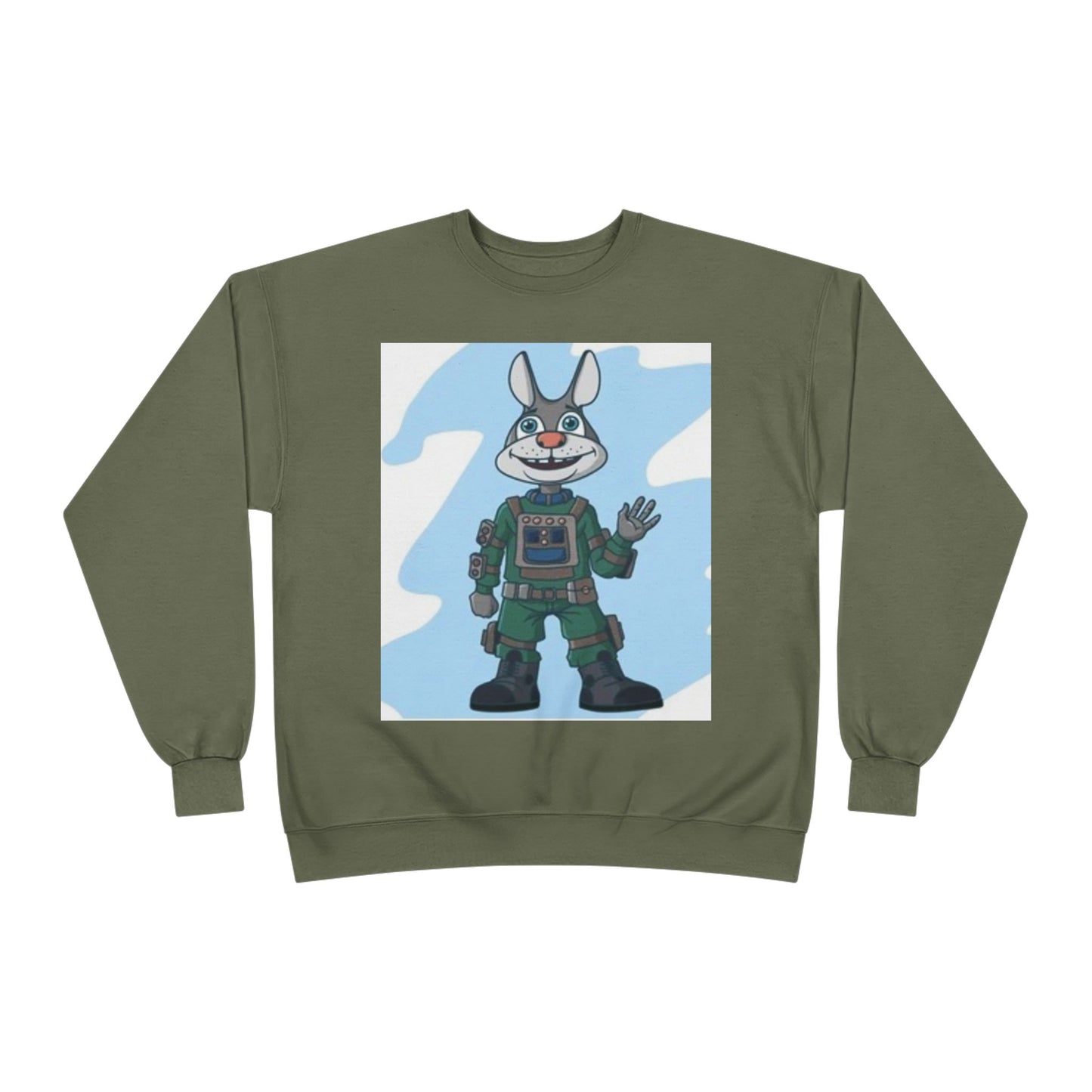 Unisex EcoSmart® Crewneck Sweatshirt - Playful Cartoon Character Design