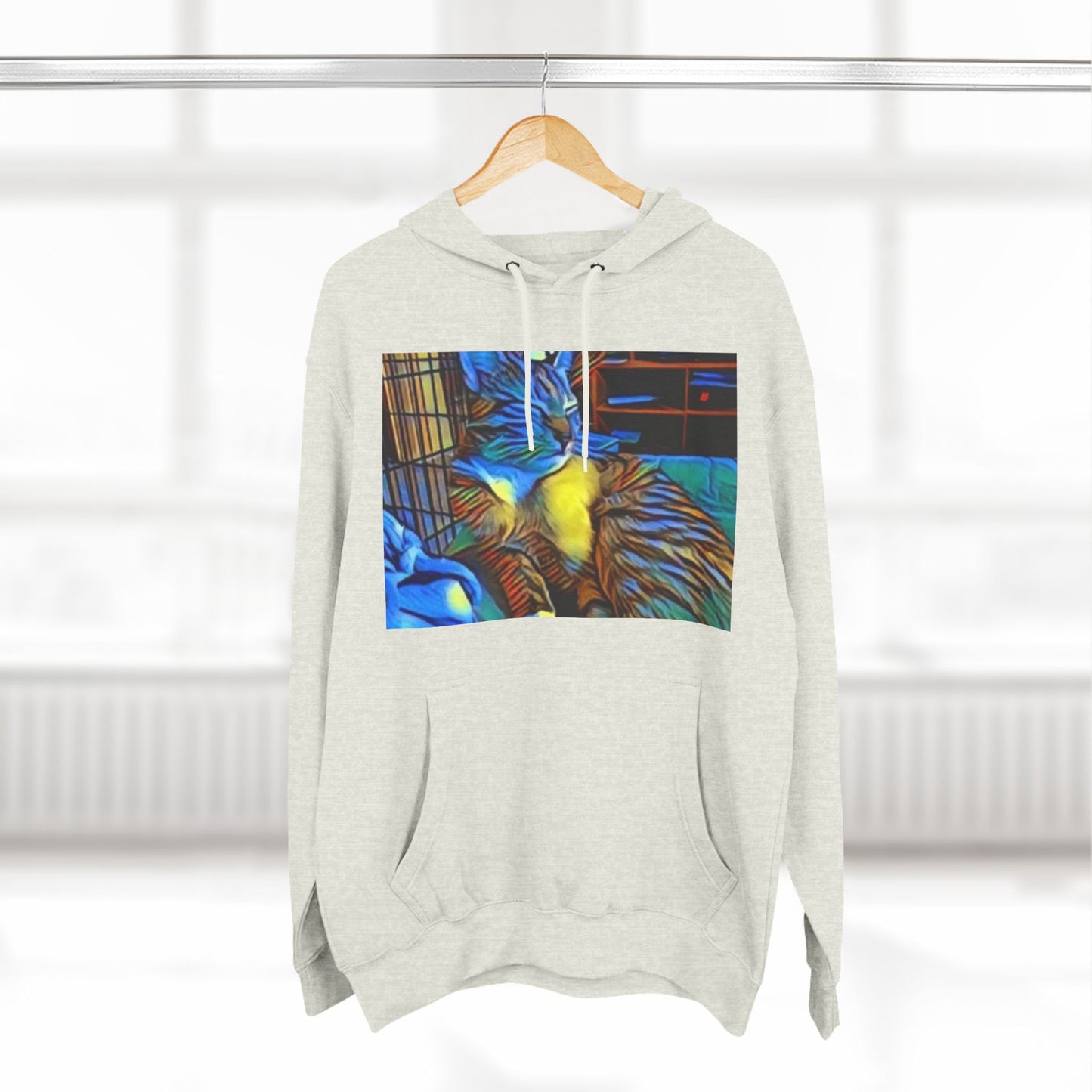 Colorful Cat Fleece Hoodie - Cozy & Stylish for Cat Lovers
