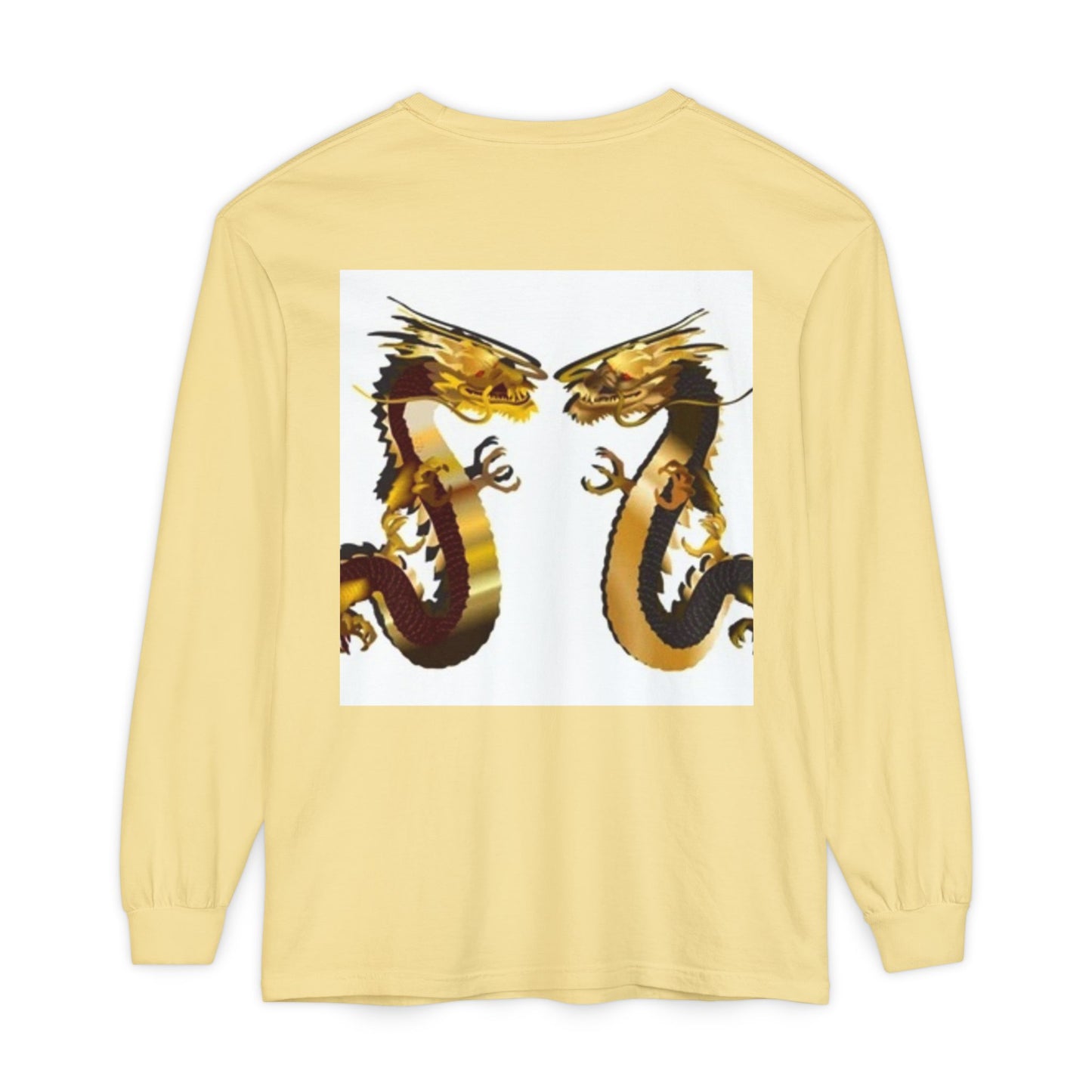 Dragon Duel Unisex Long Sleeve T-Shirt - Garment-Dyed Art Tee