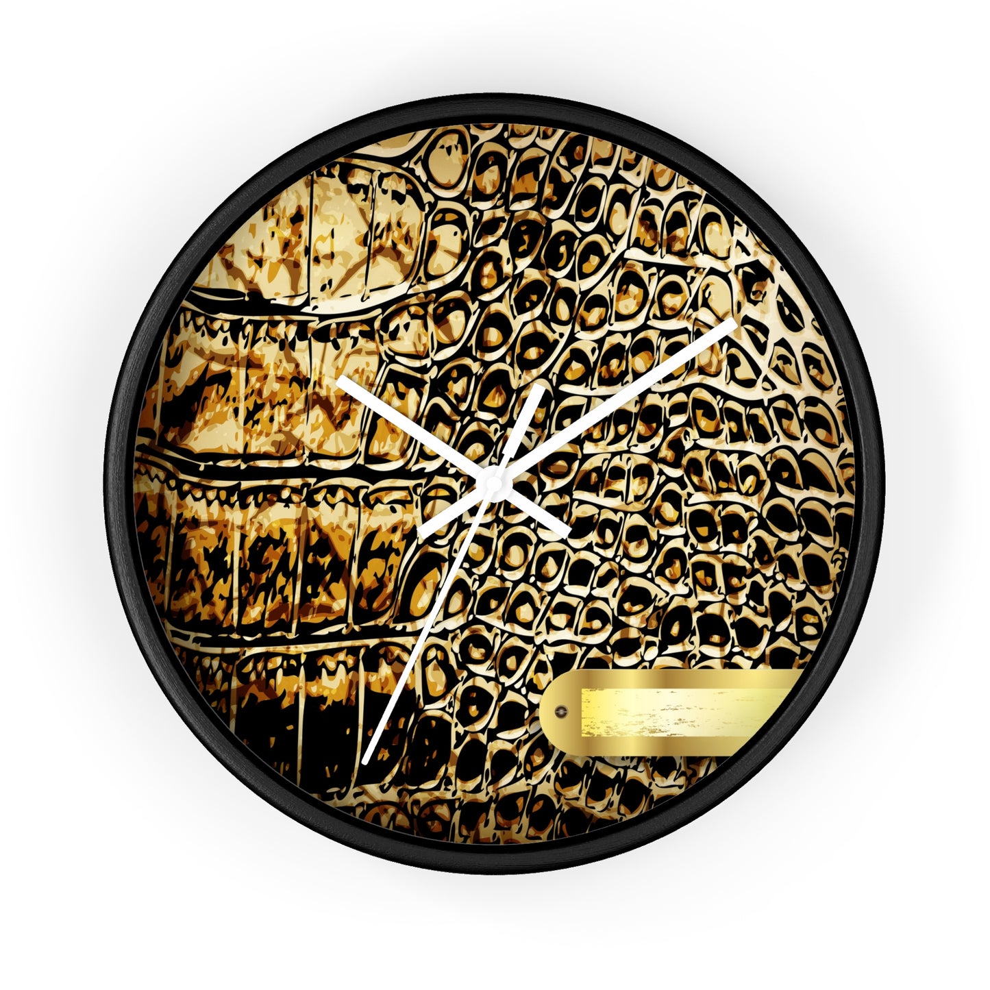 Elegant Crocodile Print Wall Clock - Stylish Home Decor