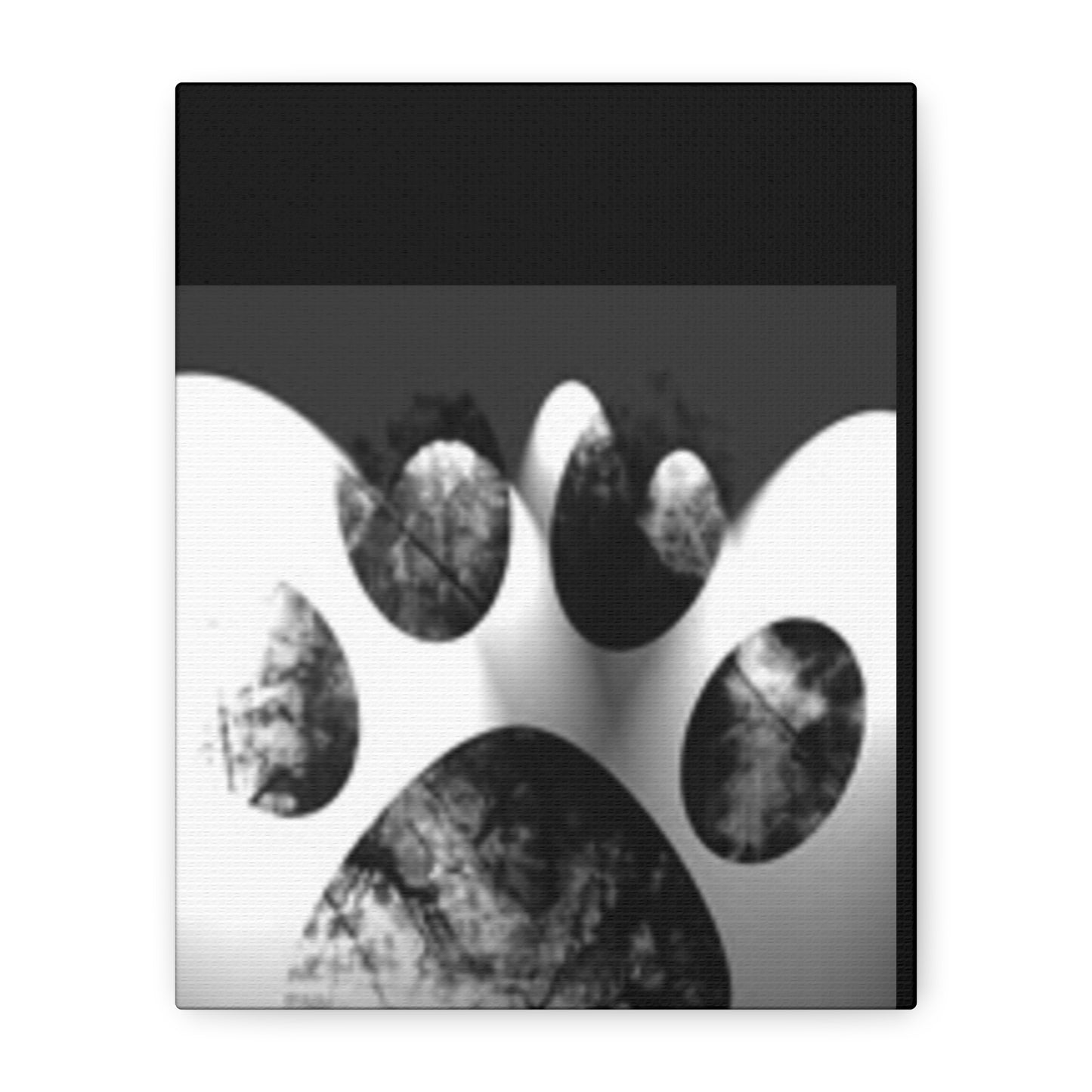 Black Paw Print Canvas Art - Modern Animal Decor for Pet Lovers