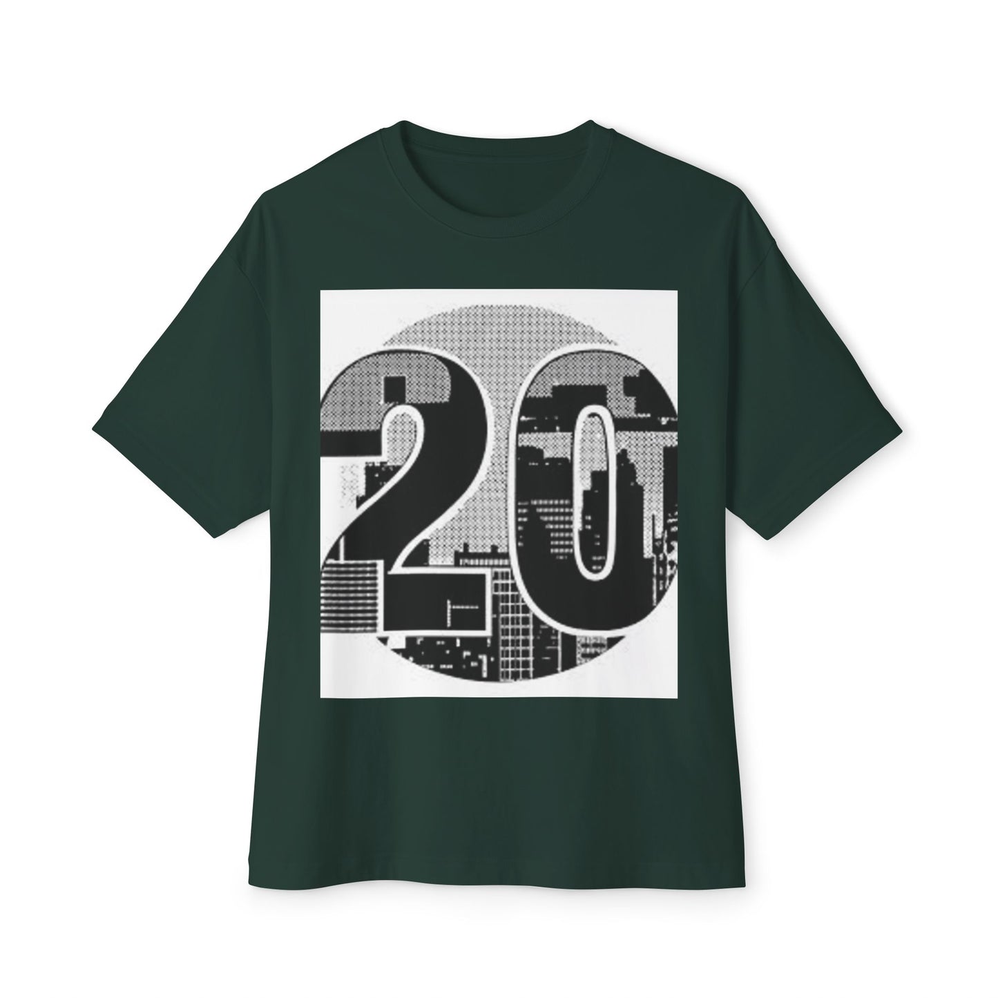 Retro Cityscape 20 Unisex Oversized Boxy Tee - Street Style Graphic Top