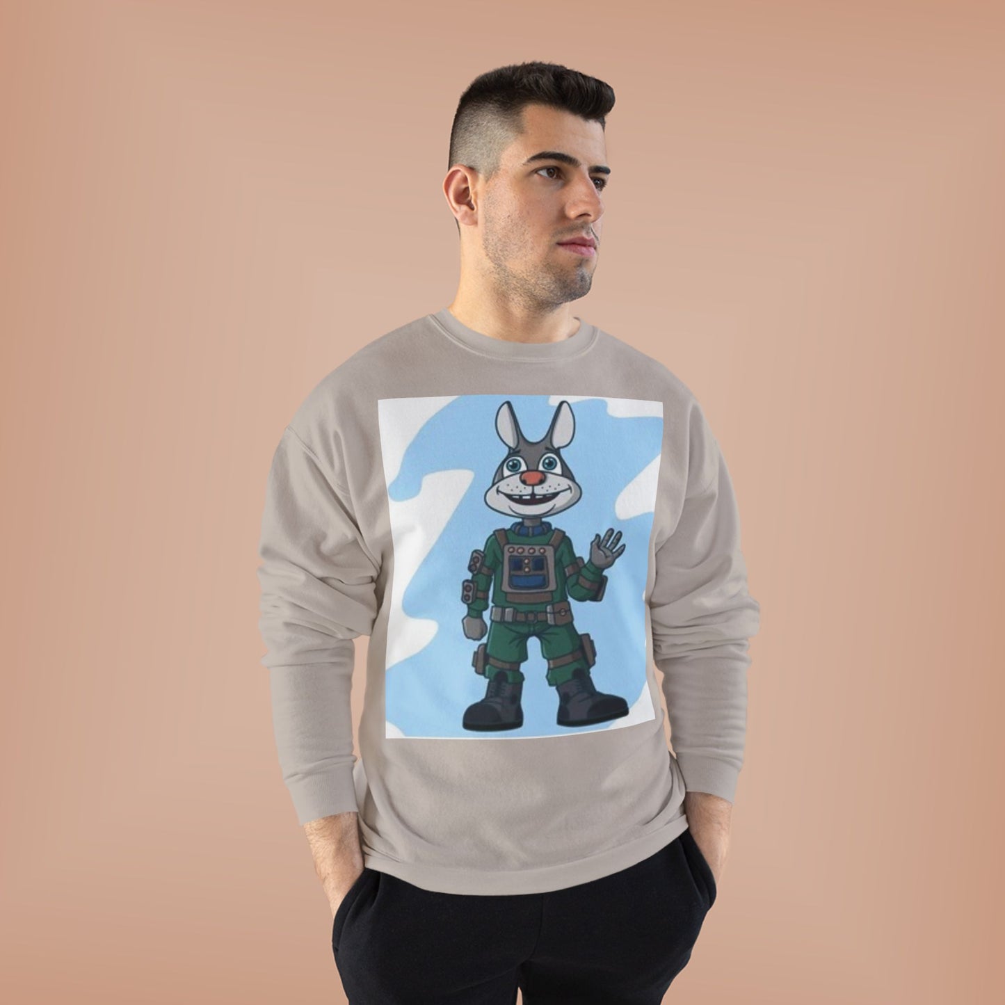 Unisex EcoSmart® Crewneck Sweatshirt - Playful Cartoon Character Design