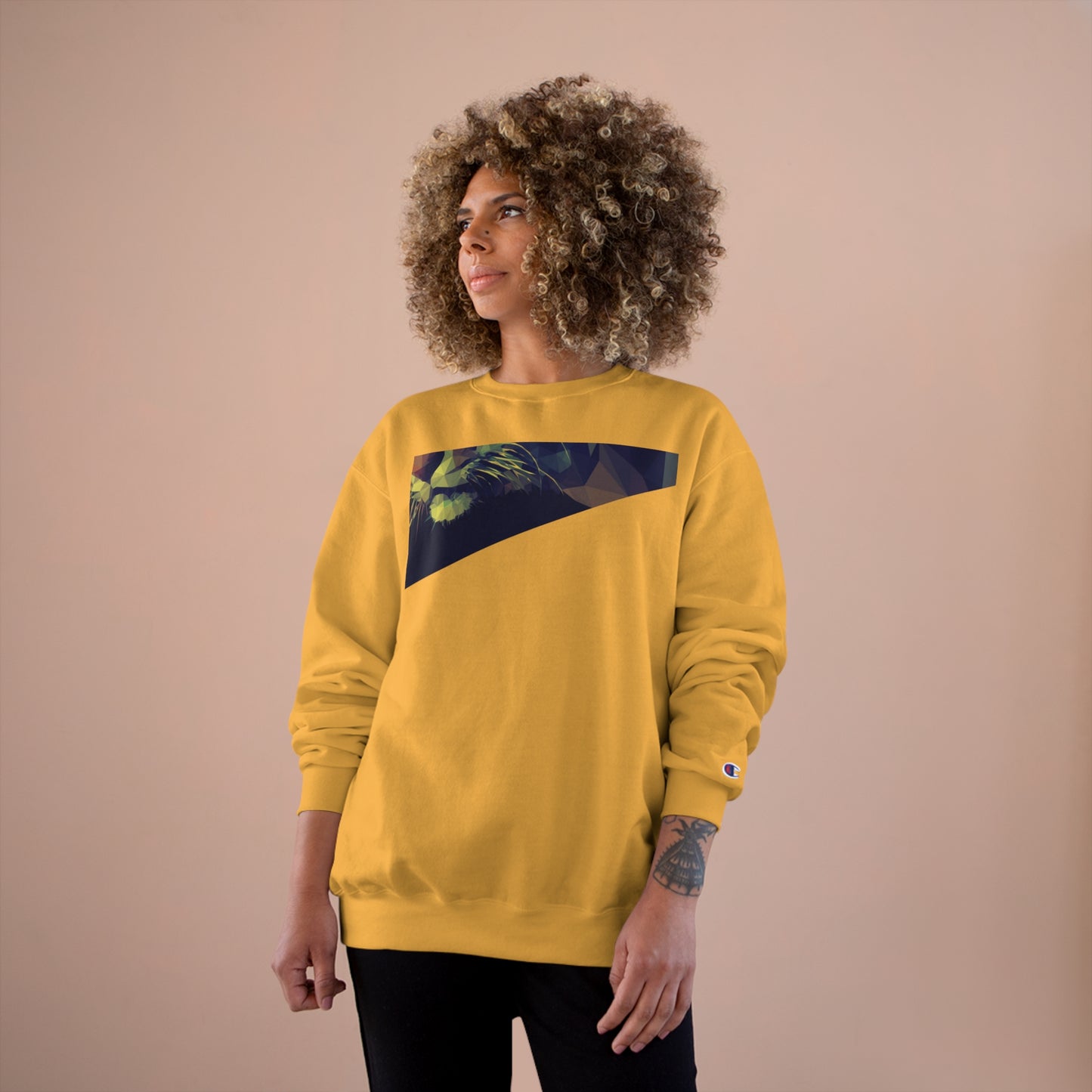 Geometric Cat Champion Sweatshirt - Cozy & Stylish Apparel for Cat Lovers