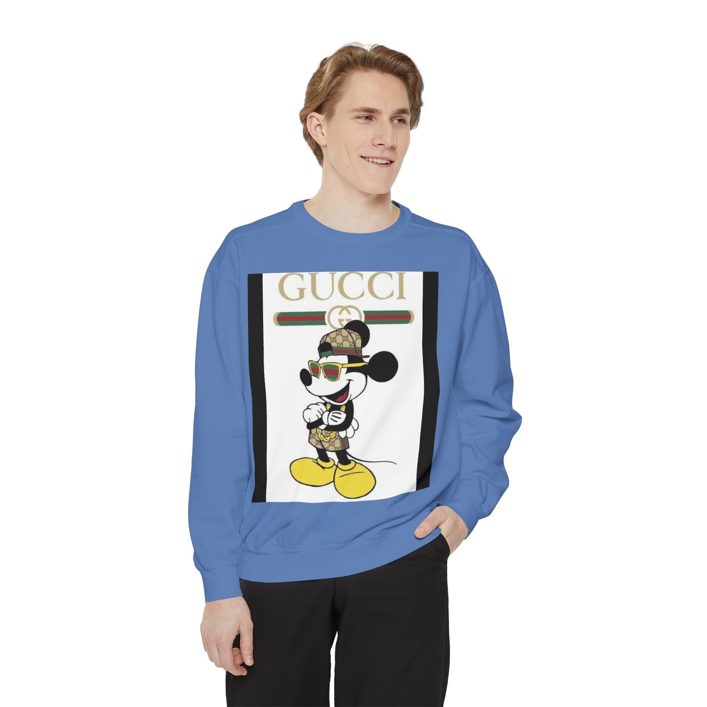 Mickey Mouse Gucci Streetwear Sweatshirt - Unisex Garment-Dyed