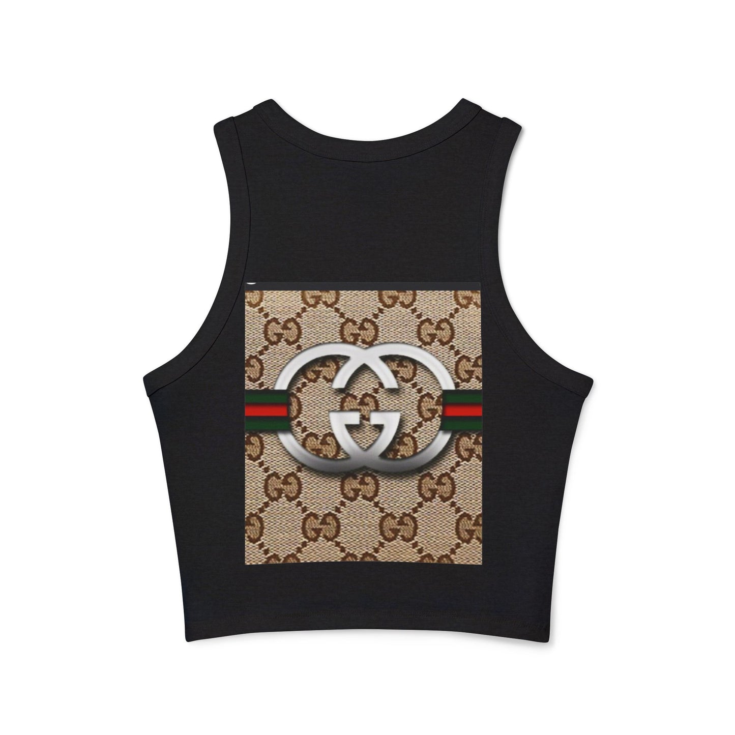 Stylish Women's Micro Rib Racer Tank Top with Iconic Gucci Design