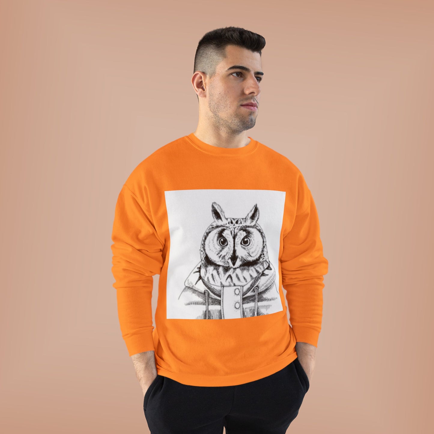 Whimsical Owl Eco-Friendly Crewneck Sweatshirt - Unisex