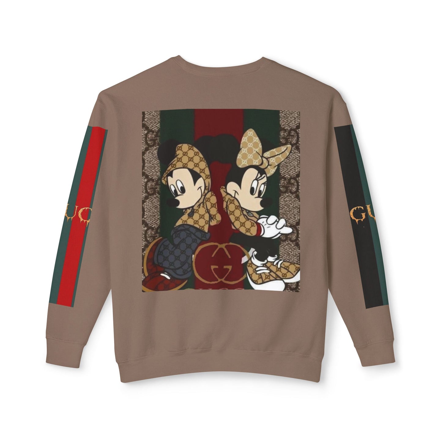 Gucci Inspired Unisex Crewneck Sweatshirt with Mickey & Minnie Design