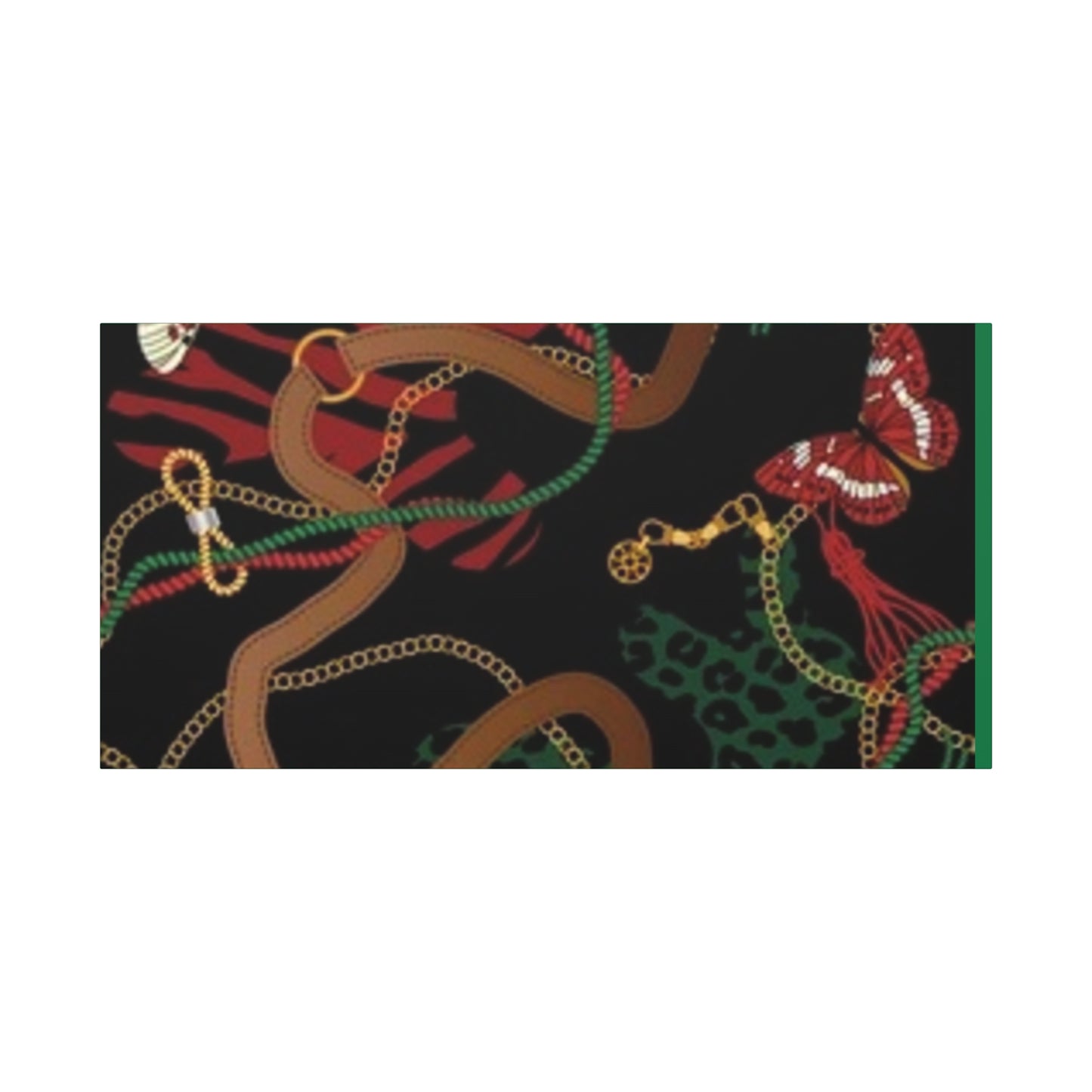 Elegant Matte Canvas Wall Art - Unique Mixed Pattern with Butterflies & Chains