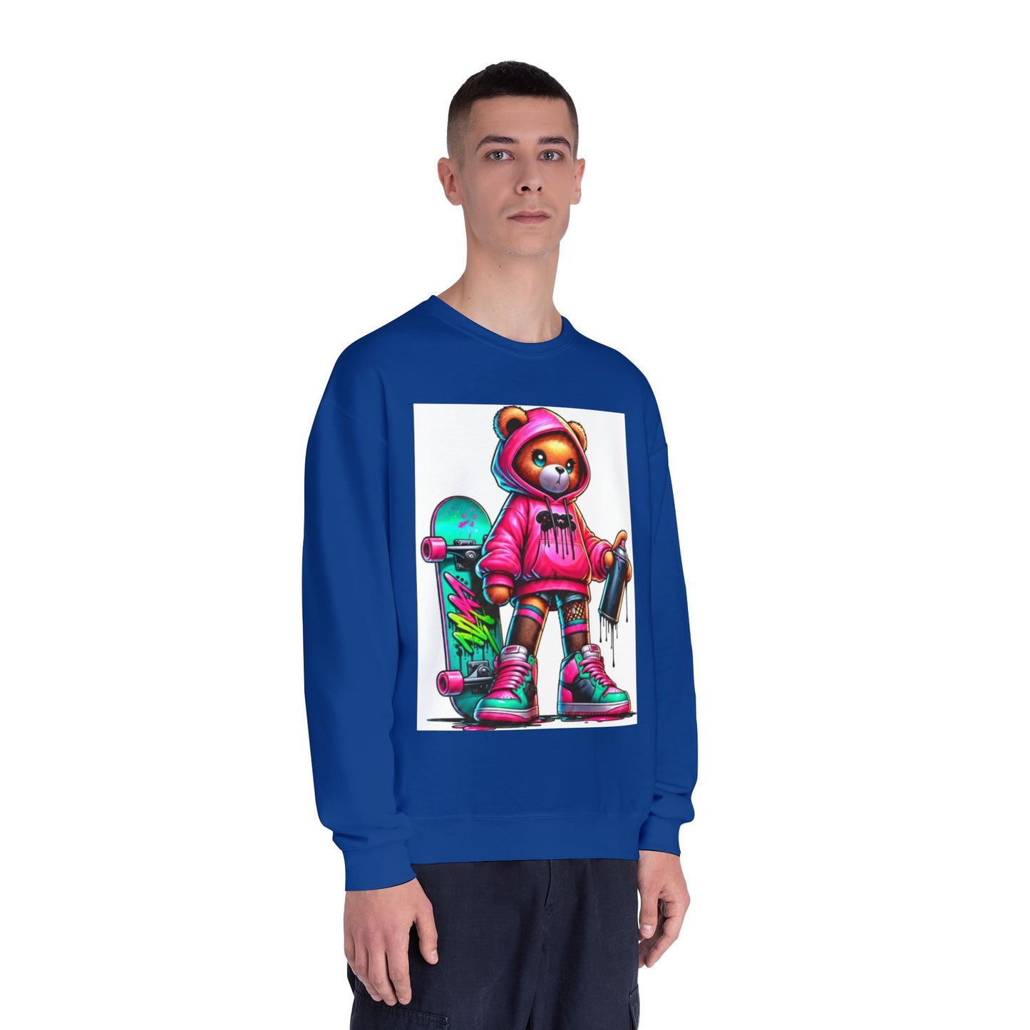 Skater Bear Crewneck Sweatshirt - Fun Streetwear Style