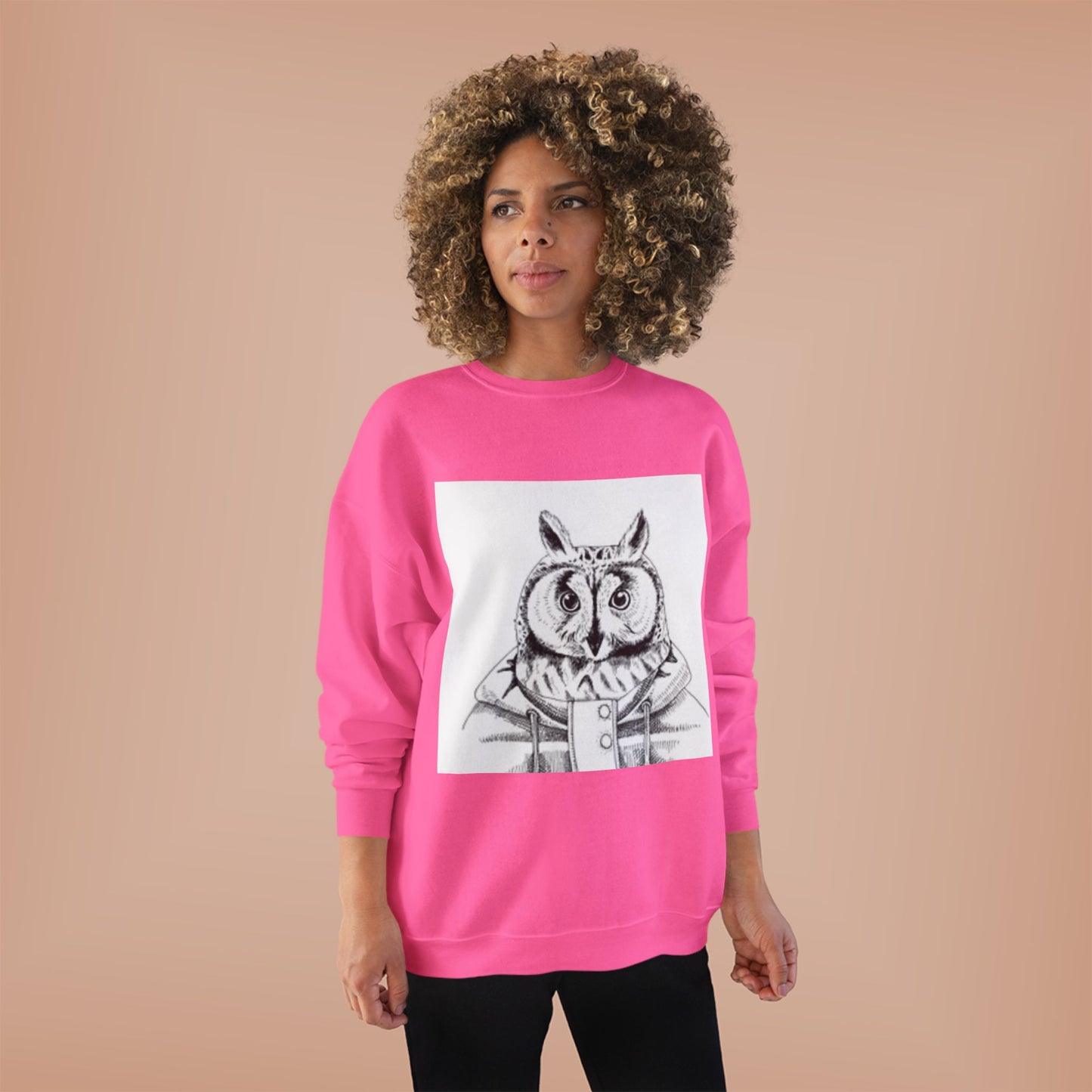 Whimsical Owl Eco-Friendly Crewneck Sweatshirt - Unisex