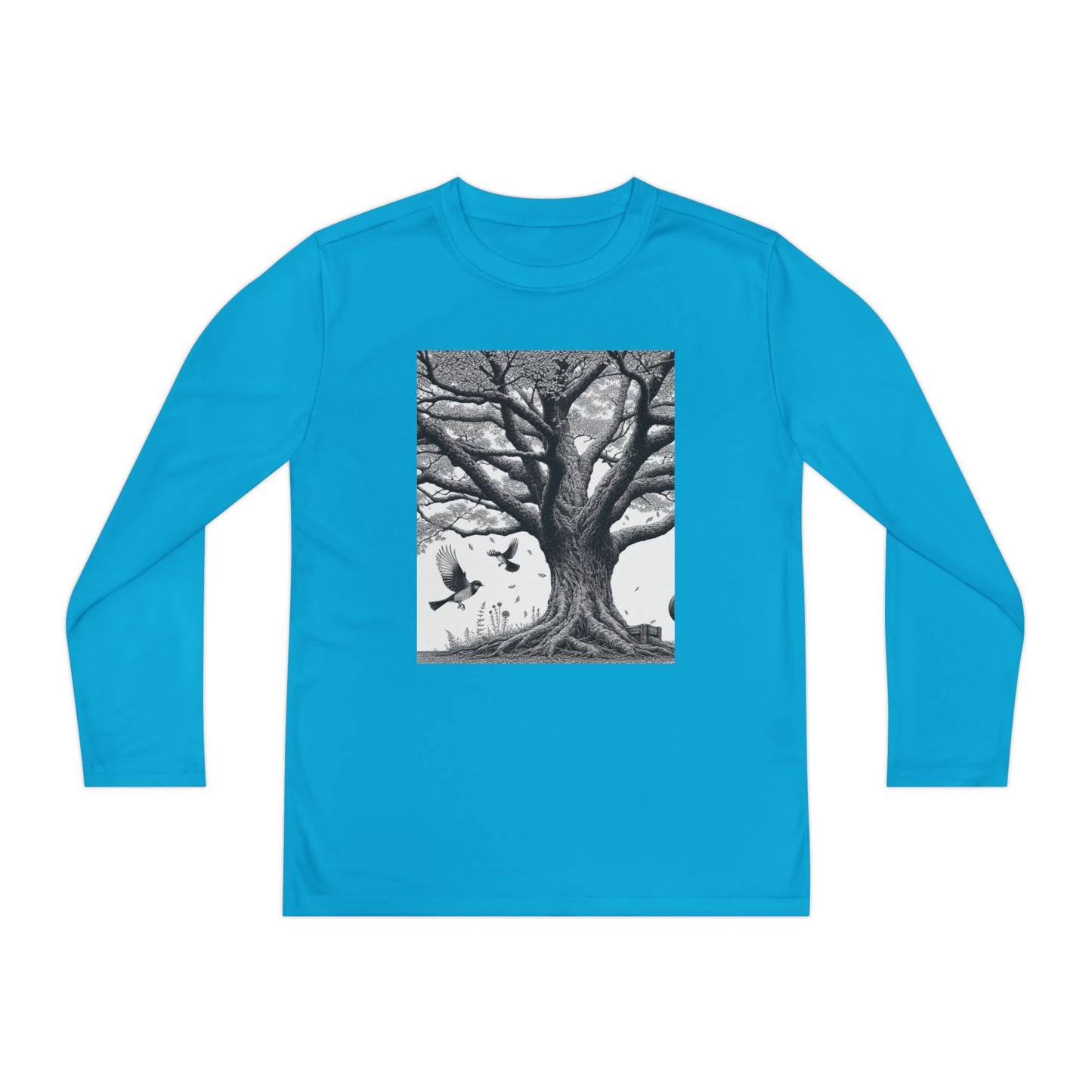 Youth Long Sleeve Tree Graphic Tee - Nature Inspired Design