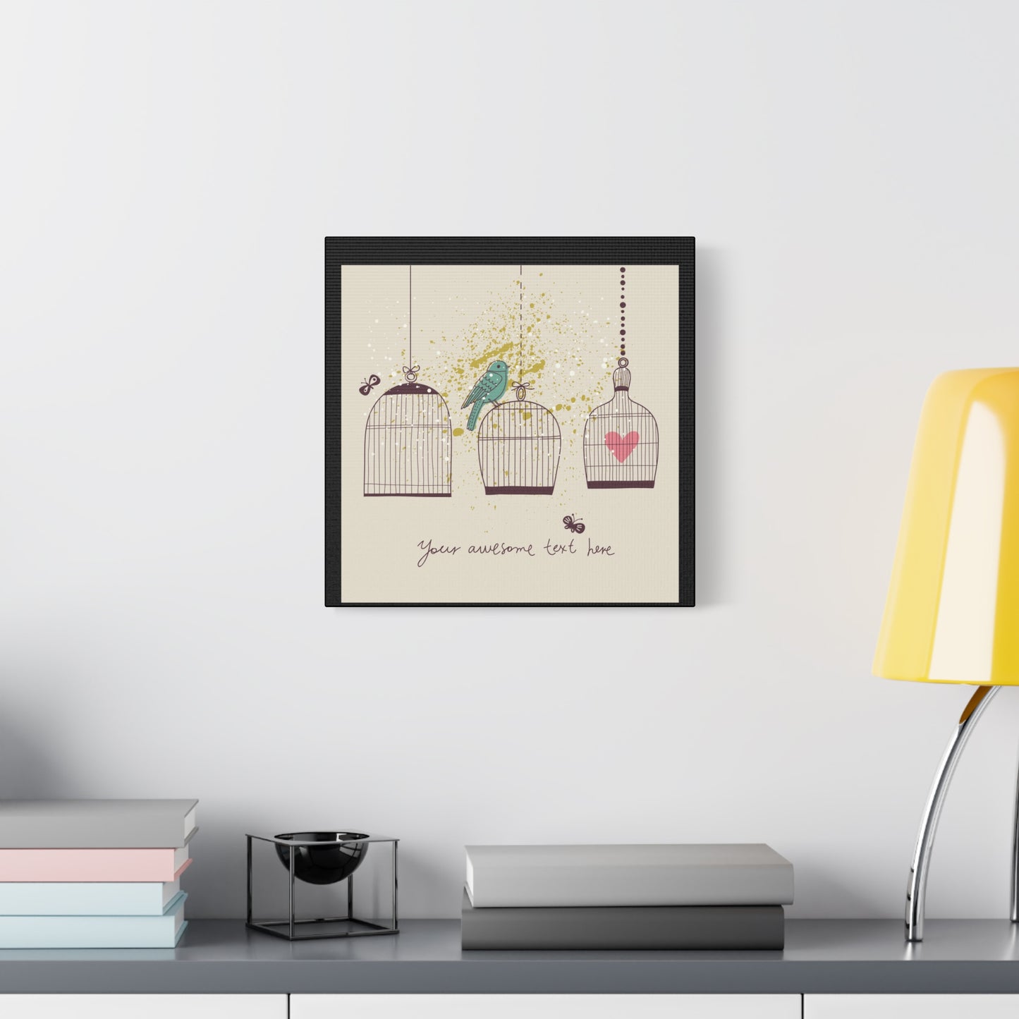 Whimsical Birdcage Canvas Wall Art - Personalized Home Decor
