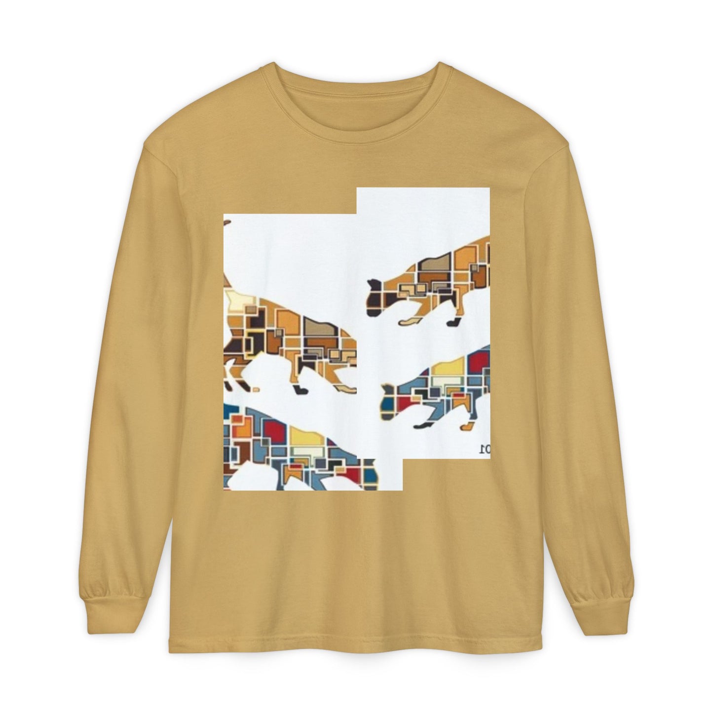 Artful Cat Silhouette Long Sleeve T-Shirt - Perfect for Animal Lovers
