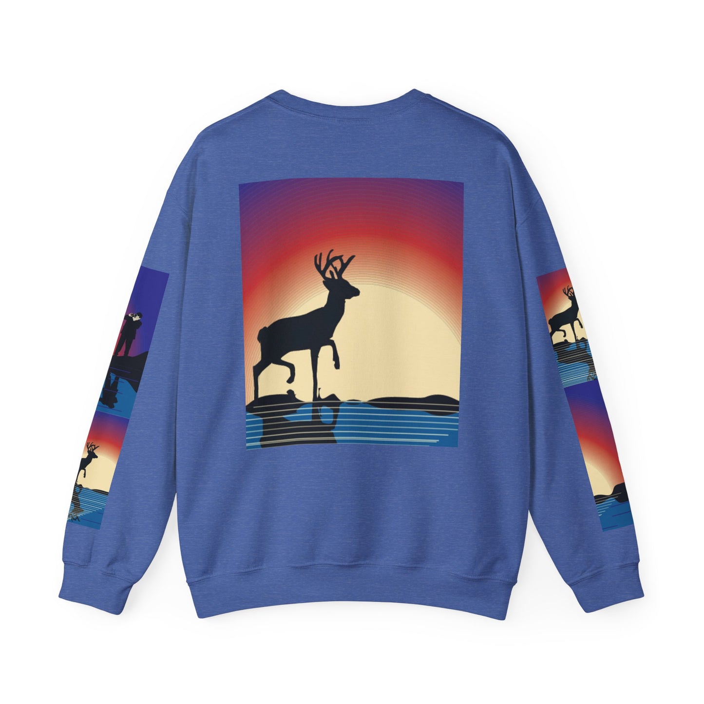 Vibrant Deer Sunset Unisex Crewneck Sweatshirt