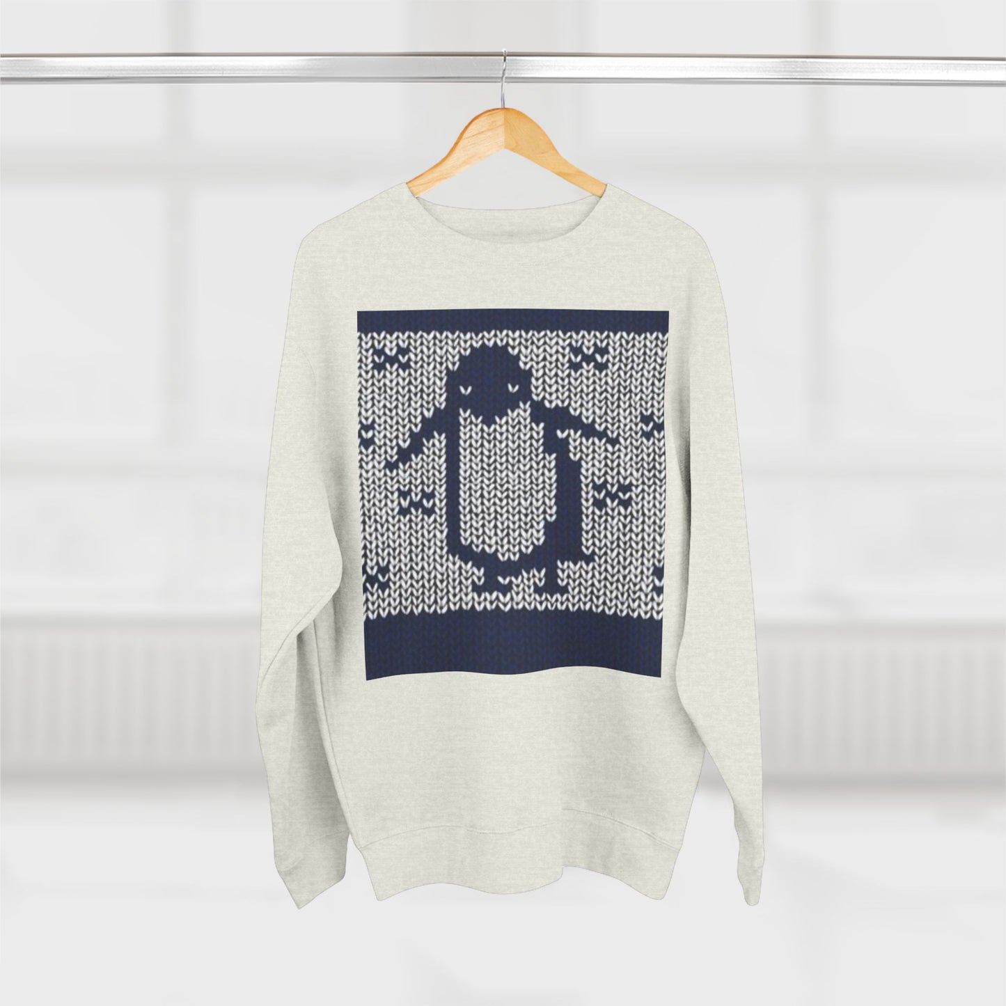 Cozy Penguin Knit Design Unisex Crewneck Sweatshirt