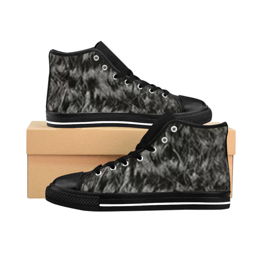 Men's Classic Sneakers with Unique Grey Pattern - Comfortable and Stylish Footwear