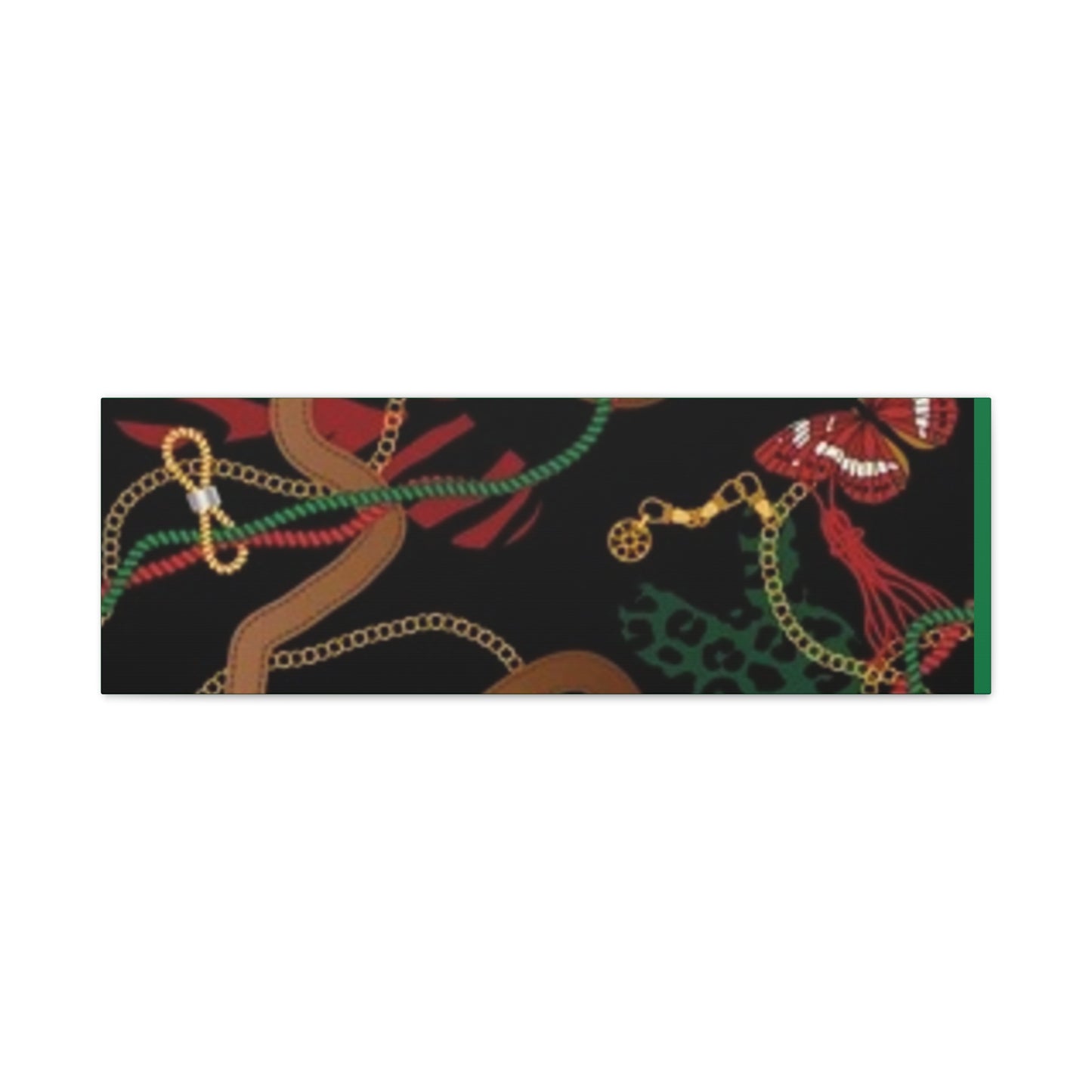 Elegant Matte Canvas Wall Art - Unique Mixed Pattern with Butterflies & Chains