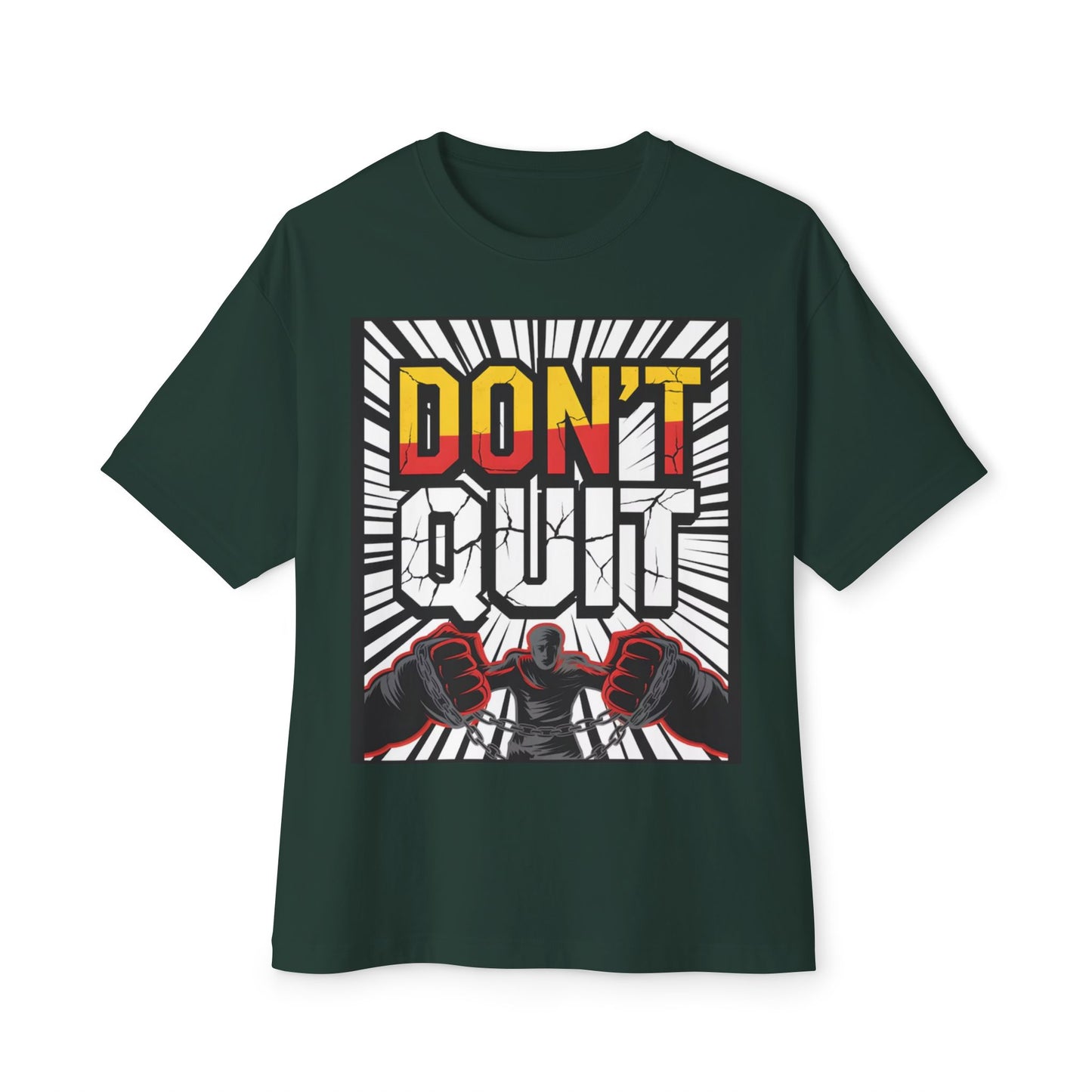 Motivational Oversized Tee - Don't Quit Graphic