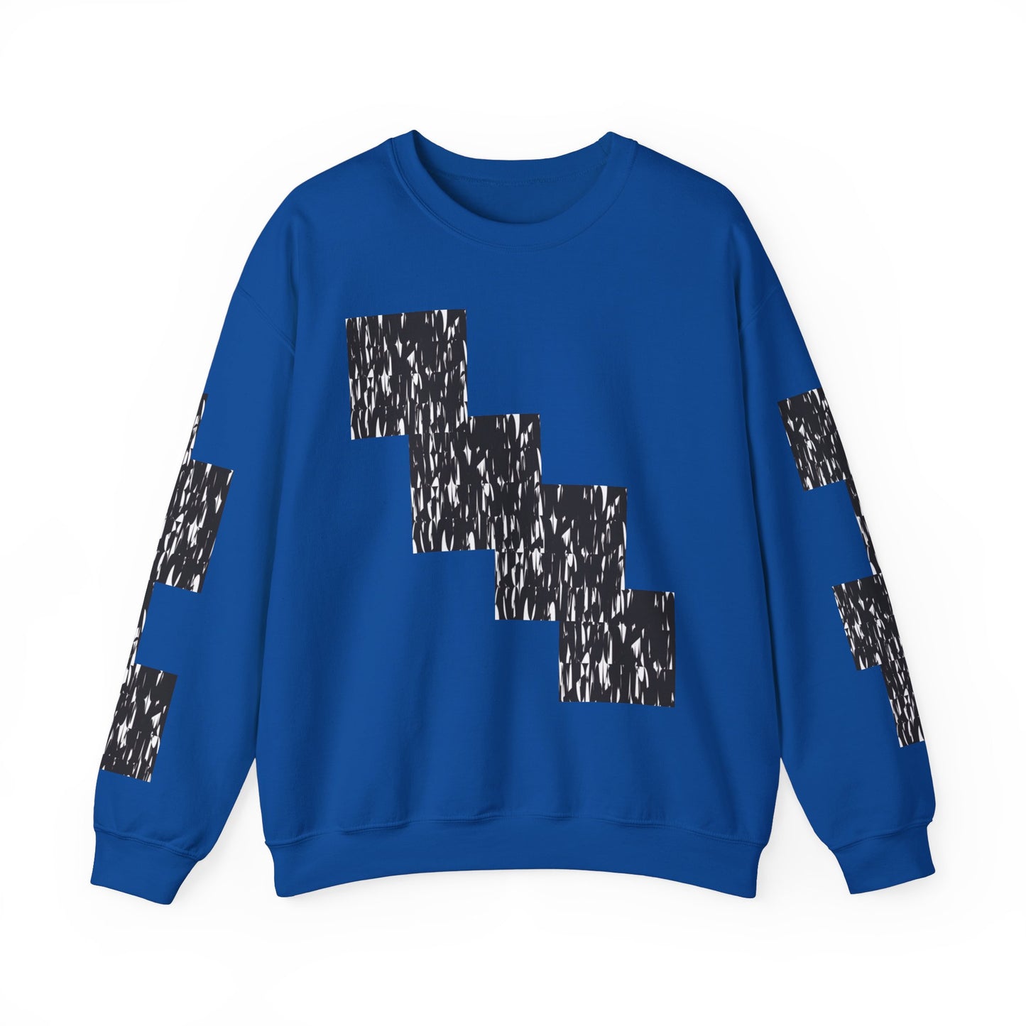 Trendy Graphic Crewneck Sweatshirt | Modern Abstract Black & White Design