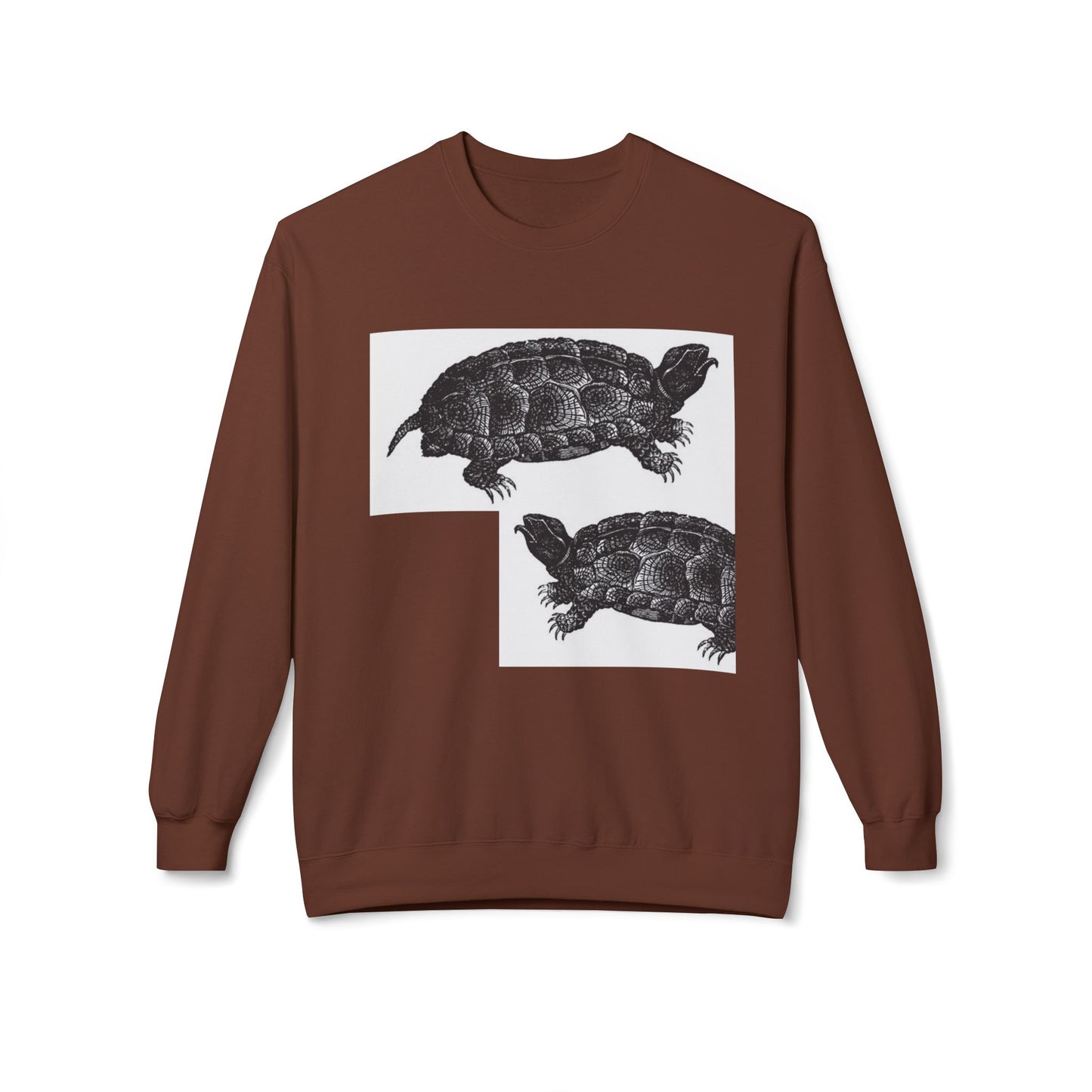 Vintage Turtle Graphic Fleece Crewneck Sweatshirt