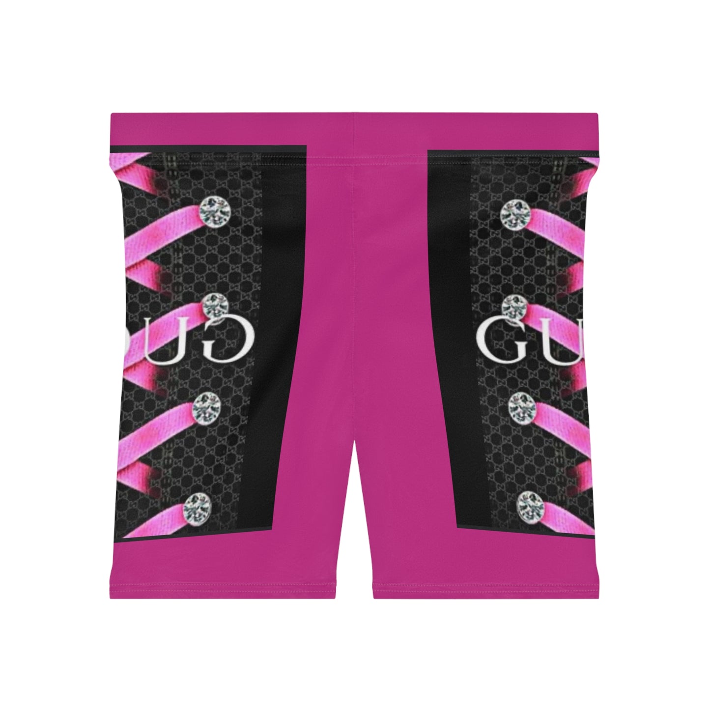 Stylish Women's Biker Shorts with Pink Accents