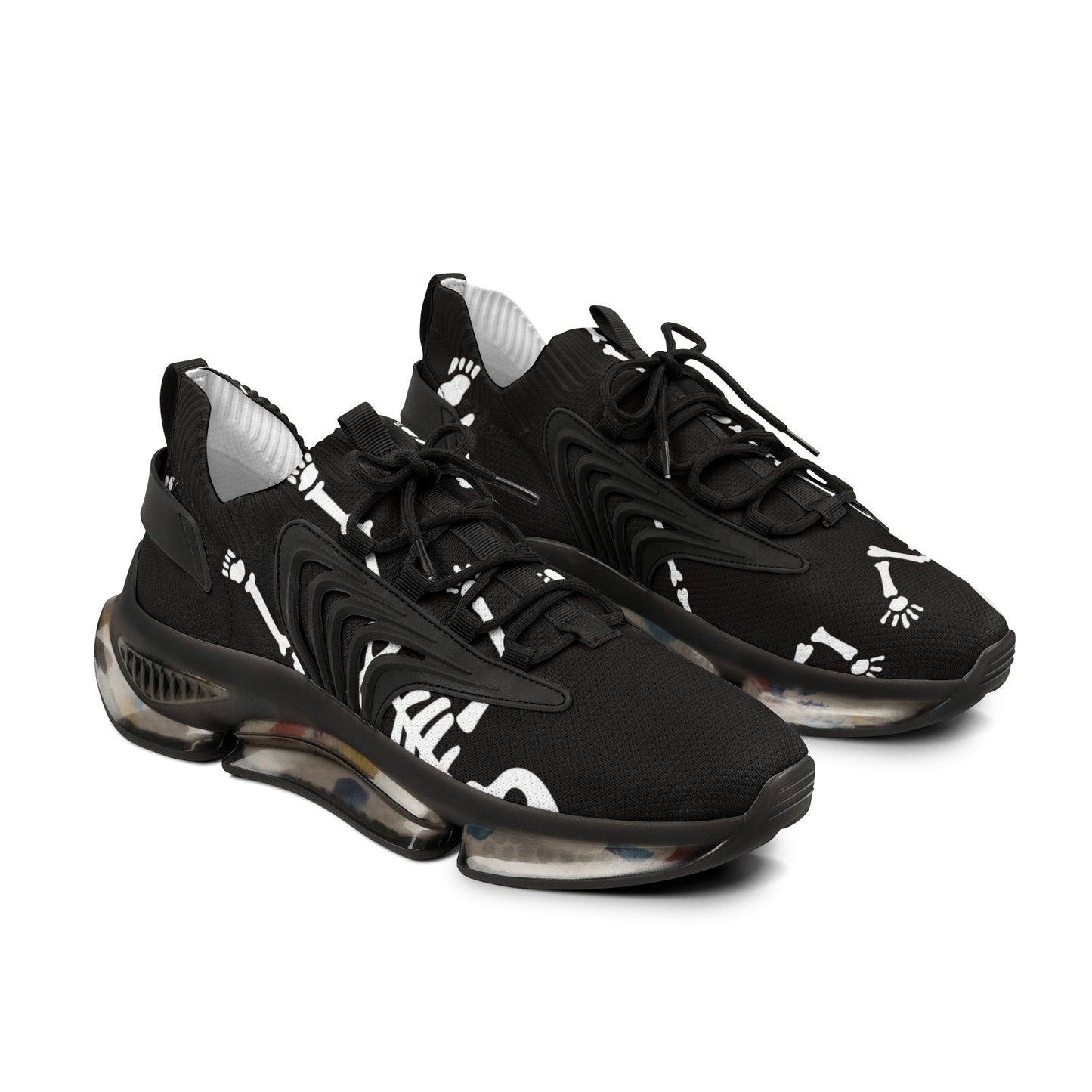 Men's Skeleton Print Mesh Sneakers - Trendy Athletic Shoes for Everyday Style